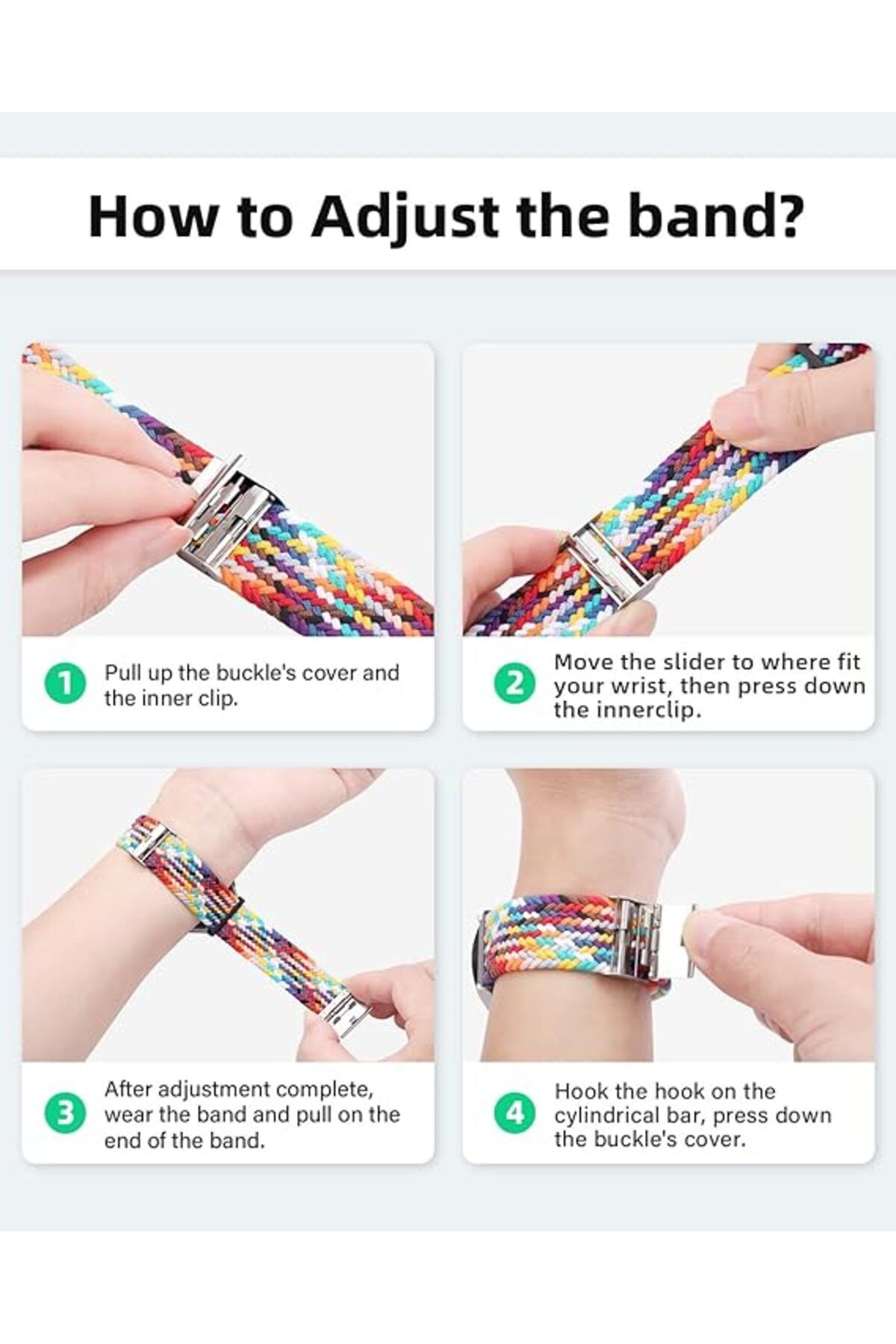 AWH-Stretchy Braided Band for Samsung Galaxy Watch 7 Ultra 47mm, Elastic Nylon Sport Strap 5