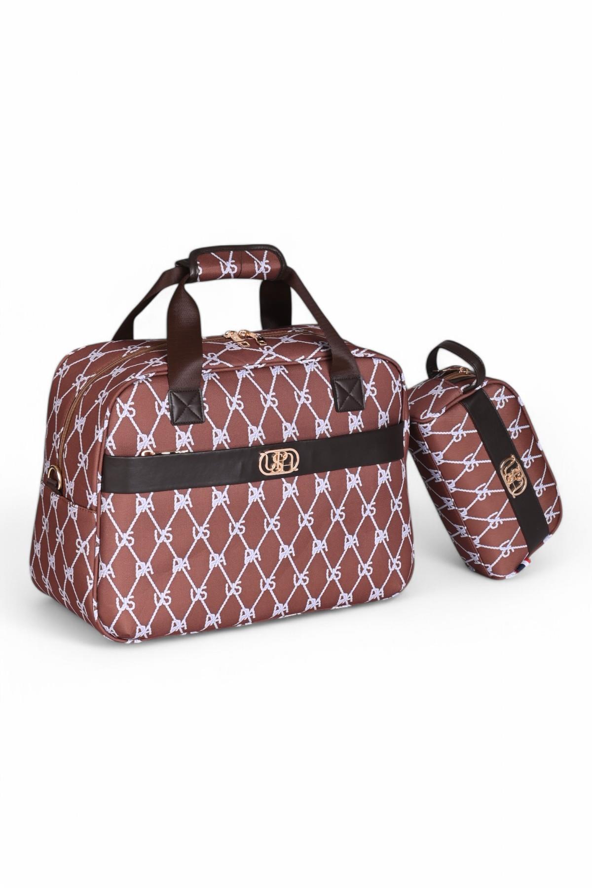 یو اس پولو ست کیف مسافرتی و شخصی زنانه و مردانه U.S. Polo Assn. 24620 قهوه‌ای