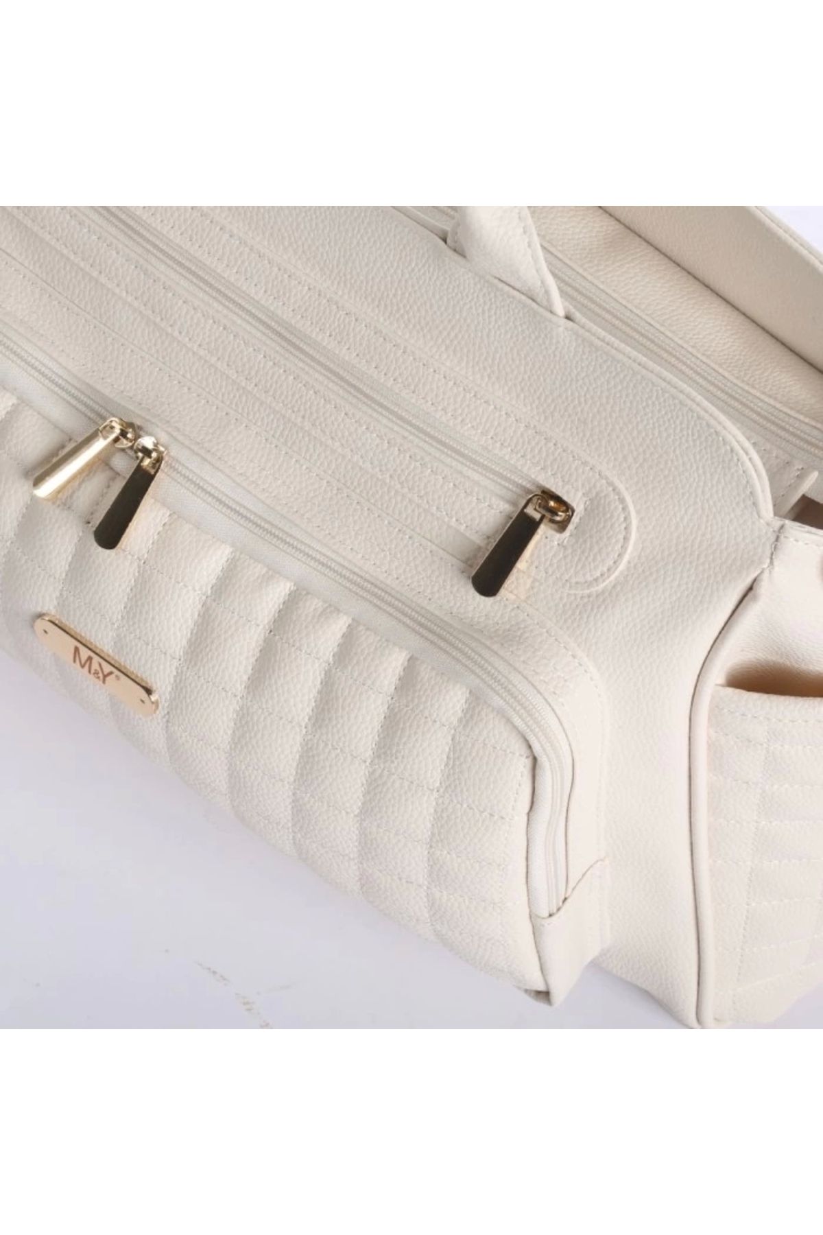 Akm Life-M&Y Juno Leather Mother Baby Care Bag 7281 Cream 3