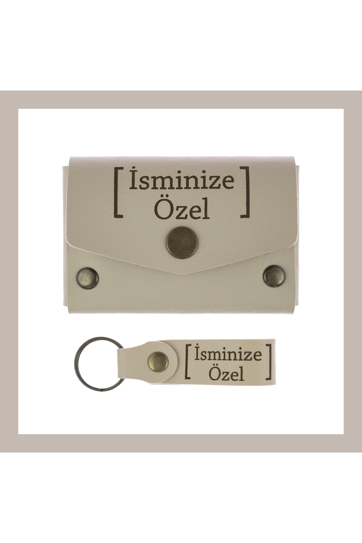 miawiki Sütlü Kahve, Kişiselleştirilebilir Cüzdan ve Anahtarlık Seti, Mükemmel Sürpriz Hediye Takımı