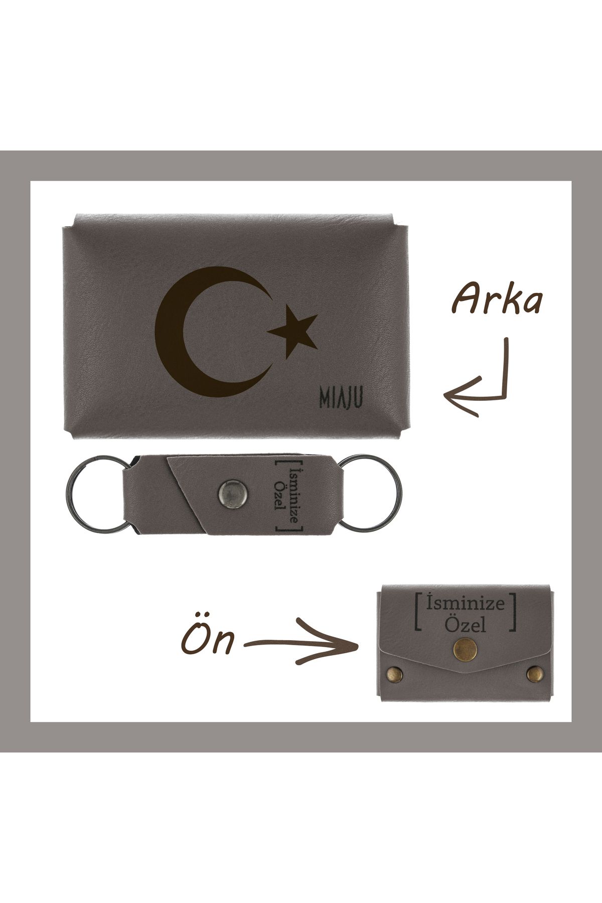 miawiki-Ash Grey, Special for Those Who Are Powered by the Crescent, Personal Touch Wallet and Keychain, Influencer and Meaningful 1