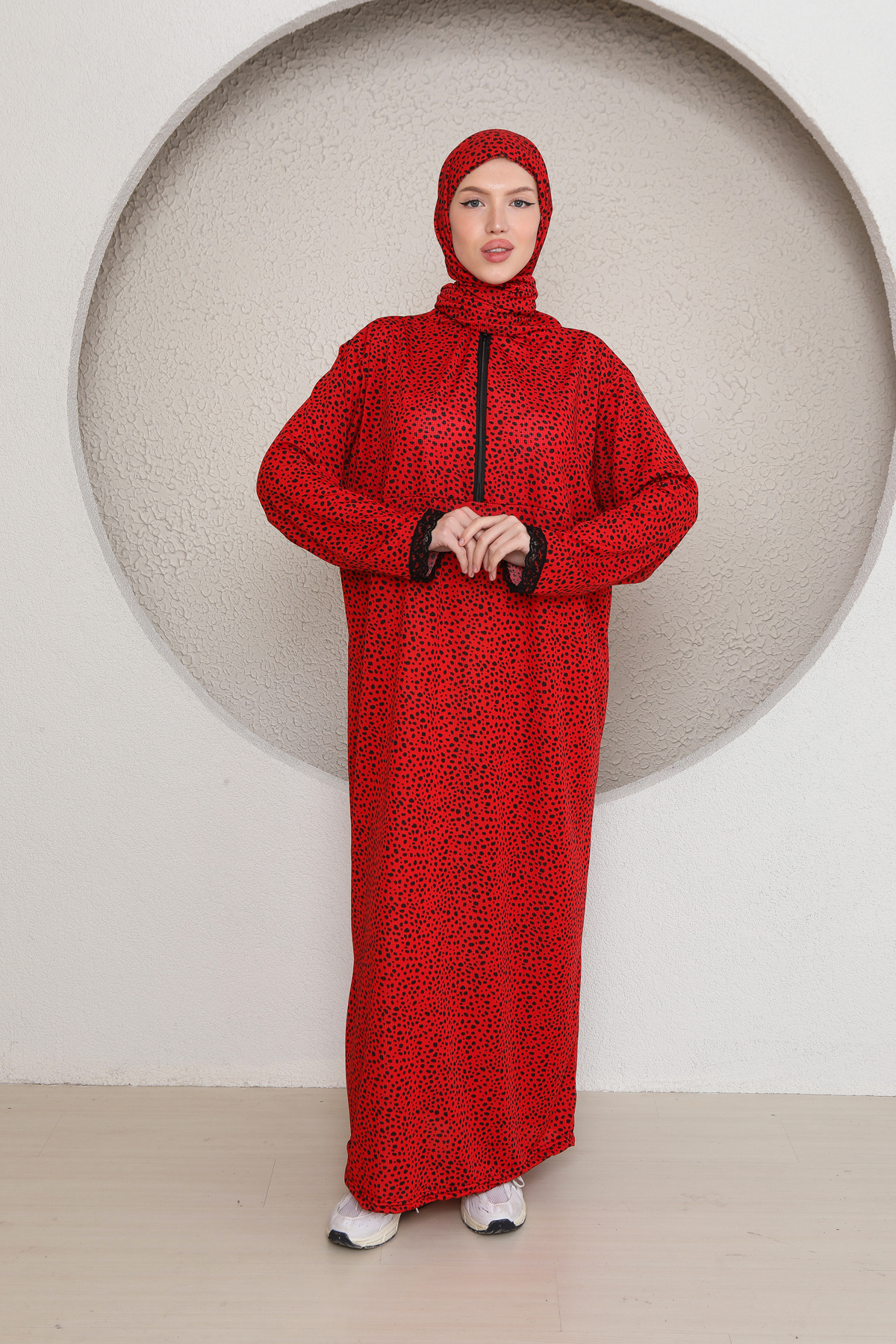 Kutay Collection-فستان صلاة نسائي حجاب مع شال نصف سحاب 1