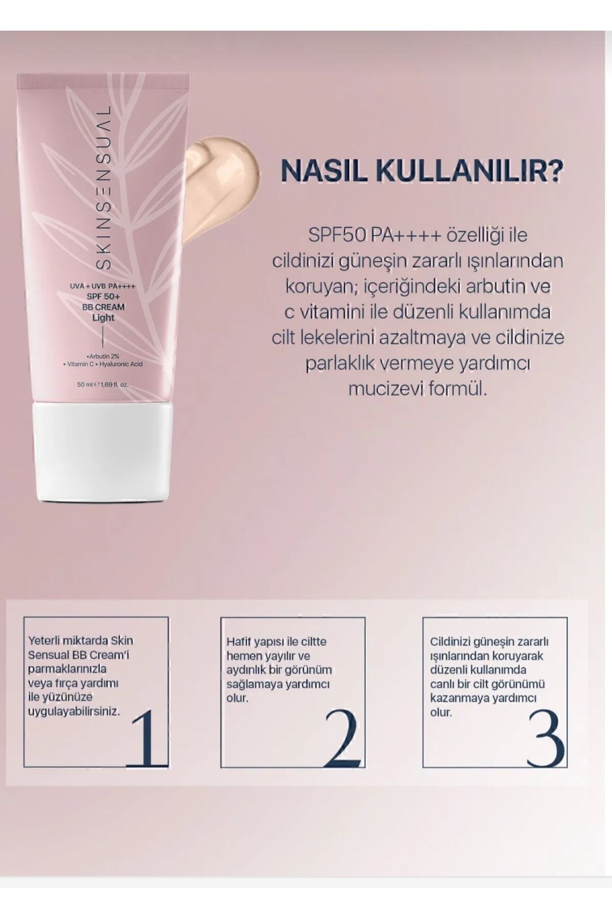 Skin Sensual-Bb Cream Light - 50 Spf Uva/Uvb Pa++++, to Prevent Blemish Formation, Brightness and Lightness 3