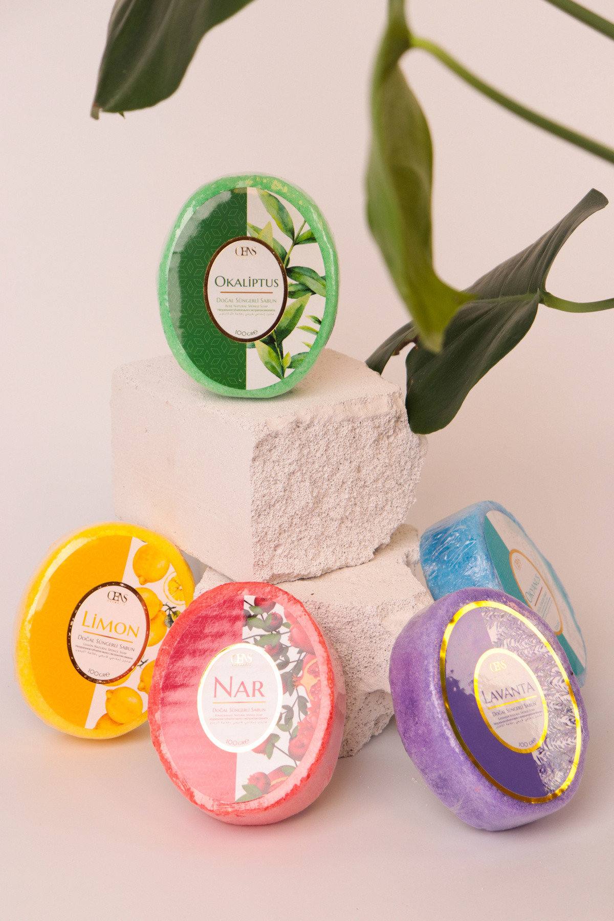 Oens-Lemon Extract Sponge Soap Skin Revitalizing and Refreshing 120g 2