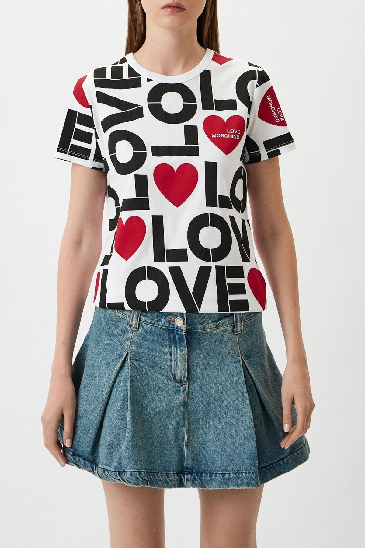 Love Moschino-Optické biele tričko pre ženy a dievčatá 2
