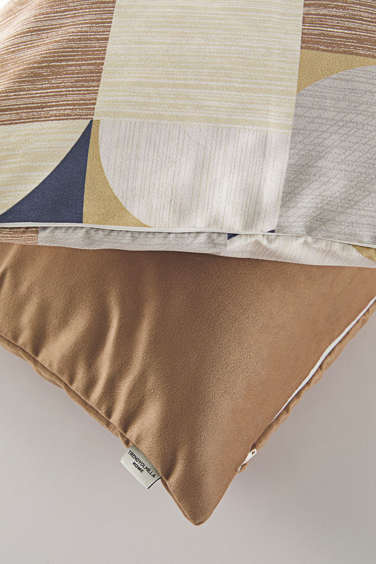 Trendyol Collection-Multi-Color Geometric Pattern and Plain 2-Piece Throw Pillow Cover 45X45Cm Tphss25Kkk00006 4