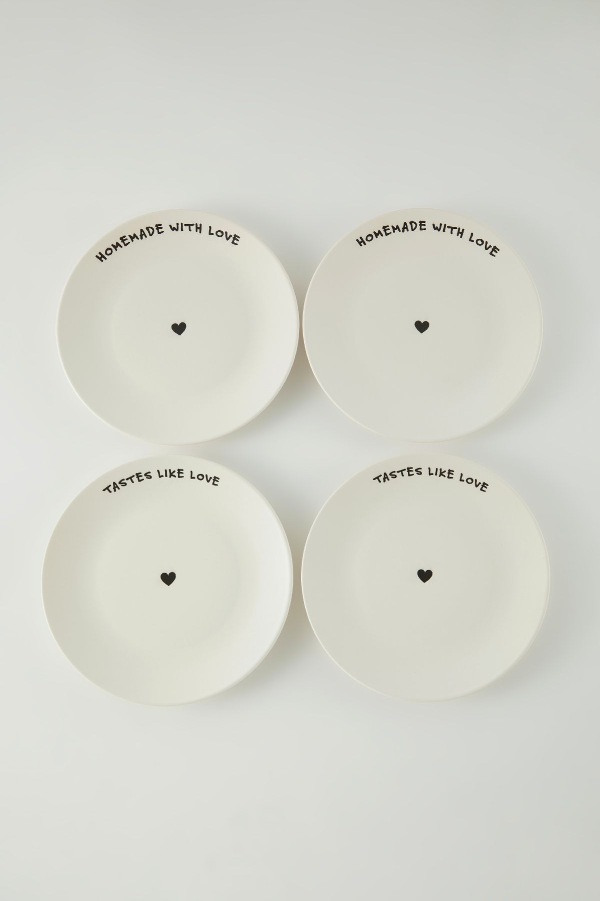 Trendyol Collection Zestaw 4 Białych Ceramicznych Talerzy Do Serwowania Z Napisem „hello Sunshine” - 26 Cm Tphss25tbk00003 - One Size