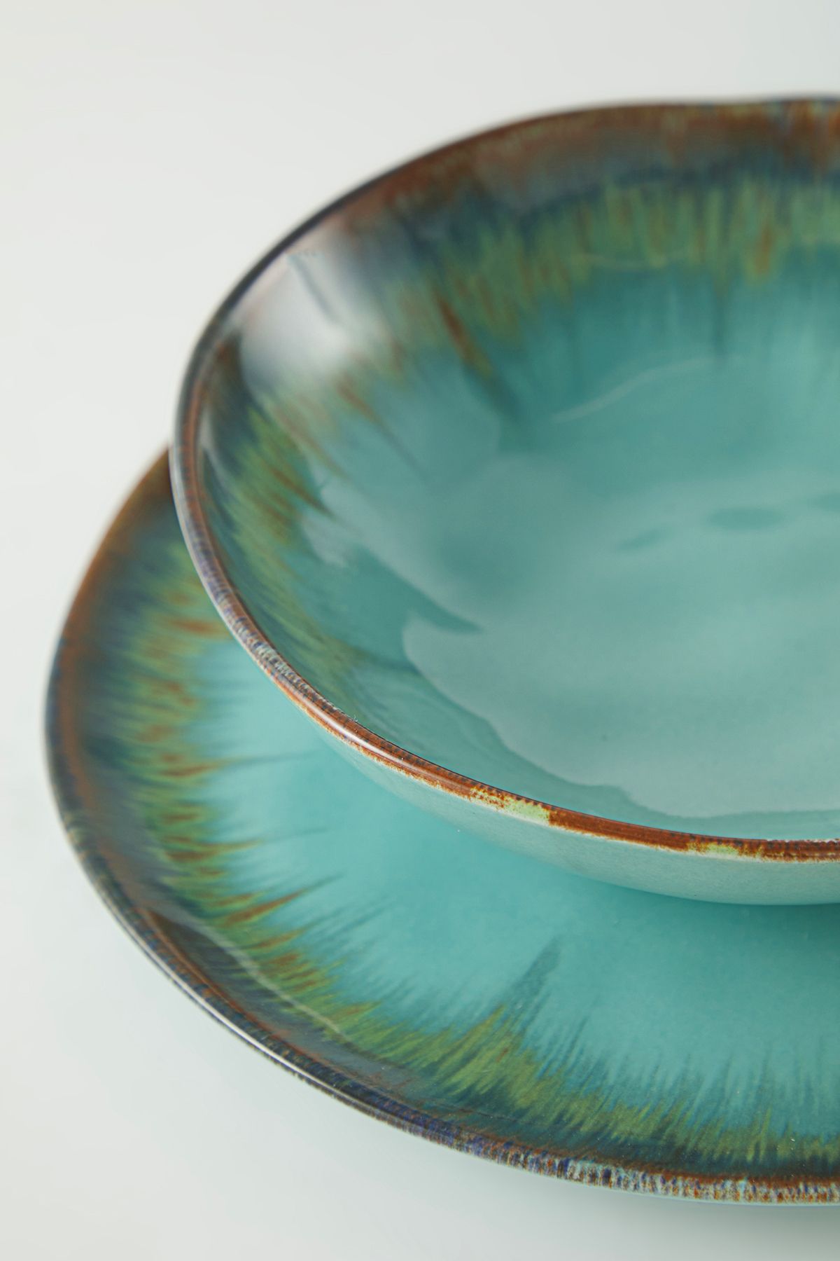 Trendyol Collection-Set of 2 Ceramic 20cm Pits & 2 Pieces 26cm Serving Plates Tphss25Tbk00002 4