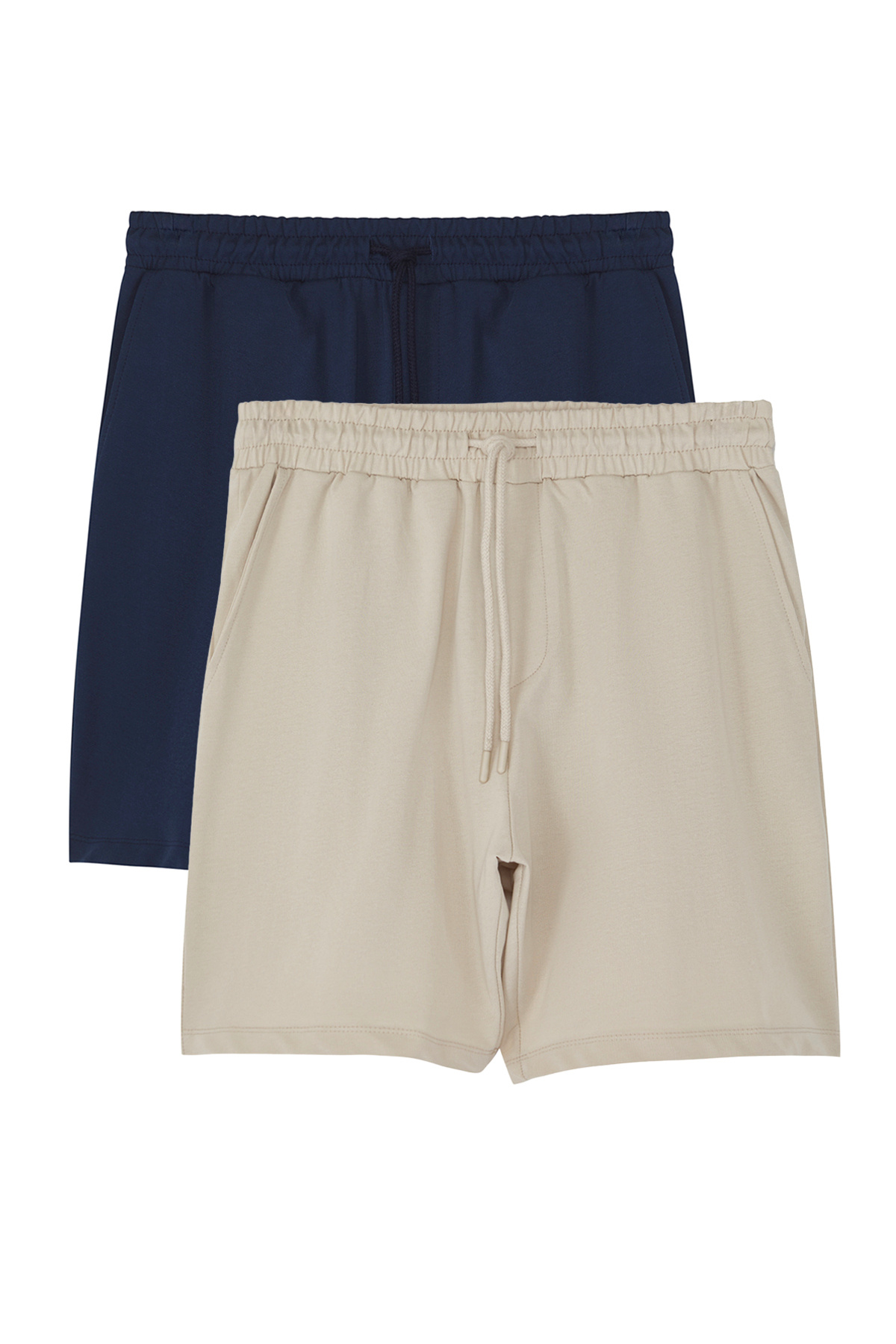 Trendyol Collection-Navy Blue-Stone 2 Pack - 100% bavlna Pohodlné šortky TMNSS24SR00013 10