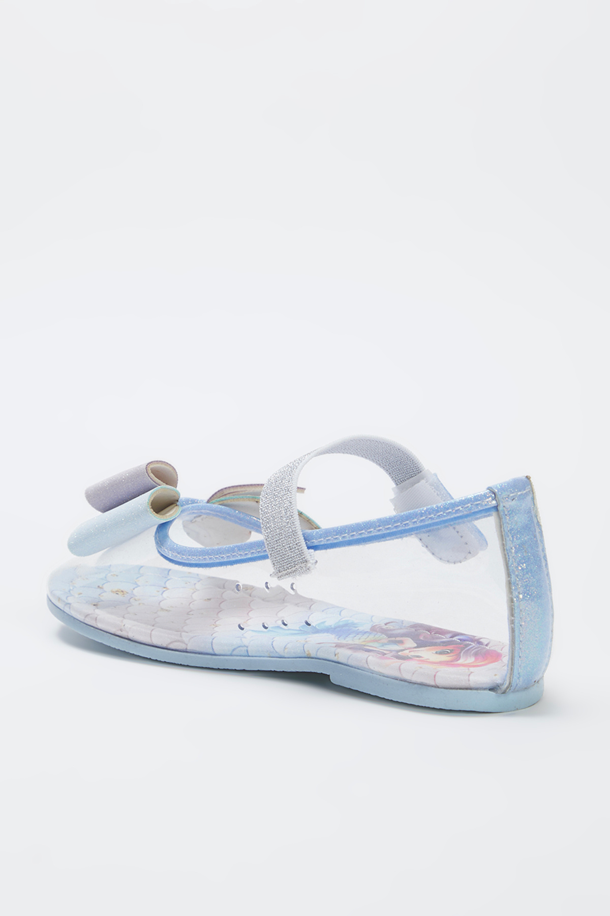 TRENDYOL SHOES-Niebieskie Przezroczyste Brokatowe Baleriny Dziewczynki Mary Jane TAKSS25BE00024 6
