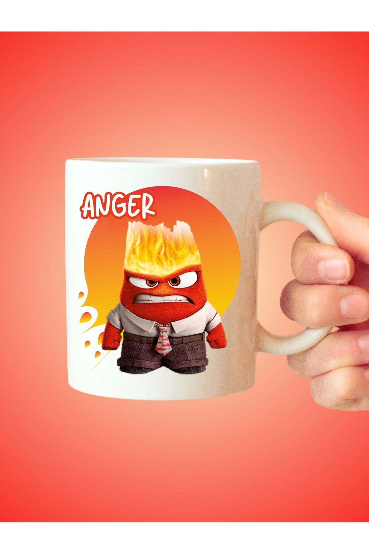 kuphane Öfke - Anger Ters Yüz Film Baskılı Kupa Bardak, Inside-Out Anger Mug