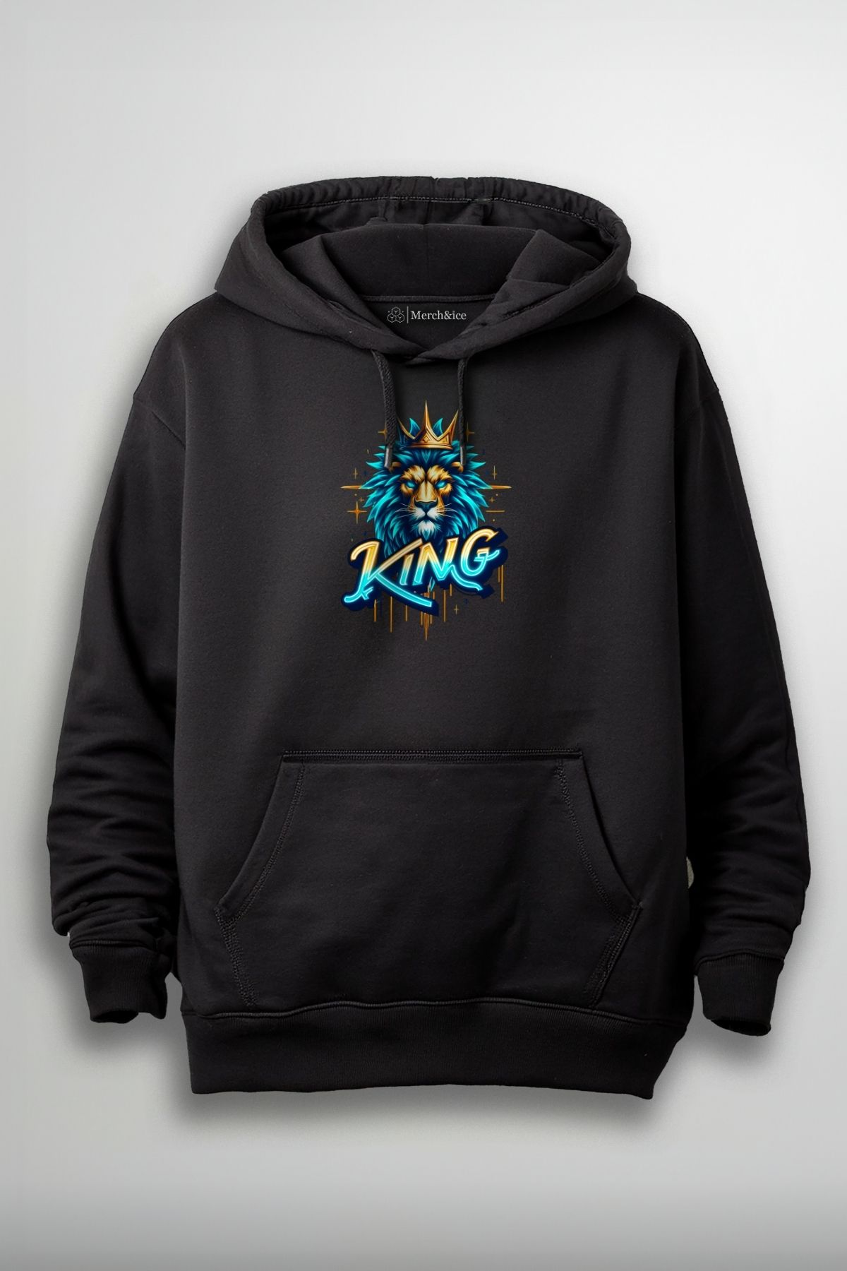 Merch&ice King Mavi Aslan Baskılı Unisex Sweatshirt