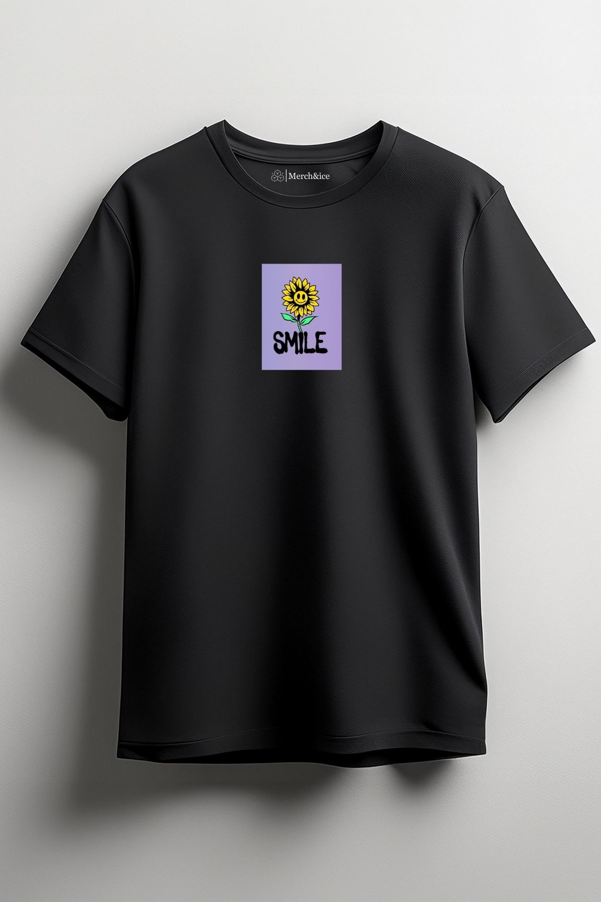 Merch&ice Smile Ay Çiçeği Baskılı Unisex T-Shirt