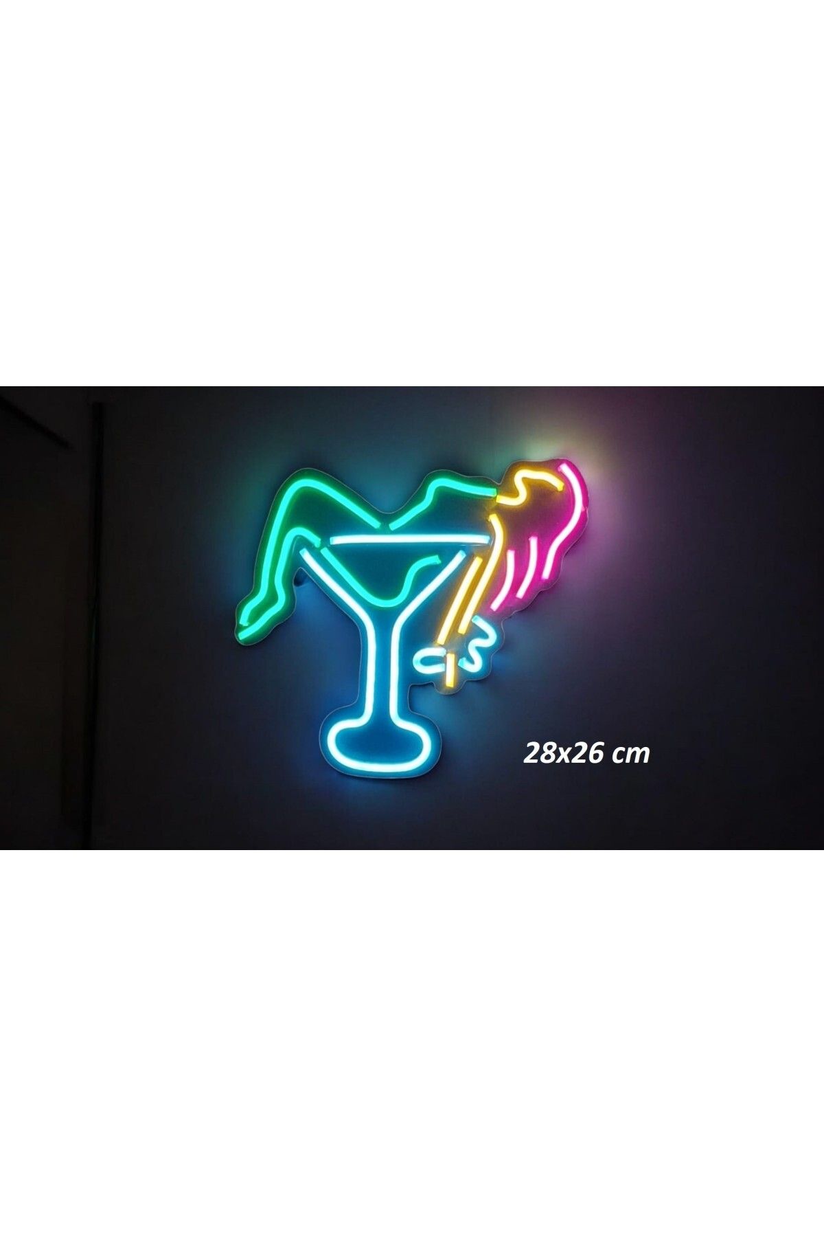 Arlesia COCTAIL NEON LED AYDINLATMA /DEKORATİF DUVAR AYDINLATMASI 28x26 CM