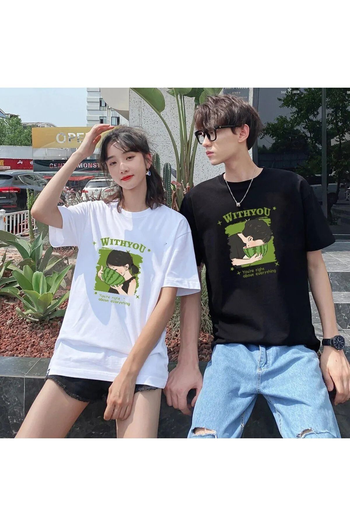 Wish BF 2 Adet Tir Harajuku Style Çift Sevgili Kombinleri Couple Clothing Yeni Sezon