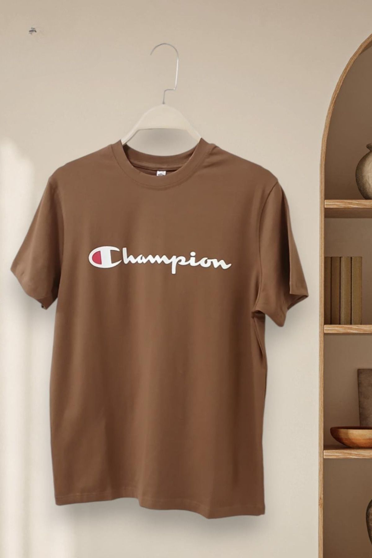 FECCY Pamuklu Champion Baskılı Oversize T-shirt