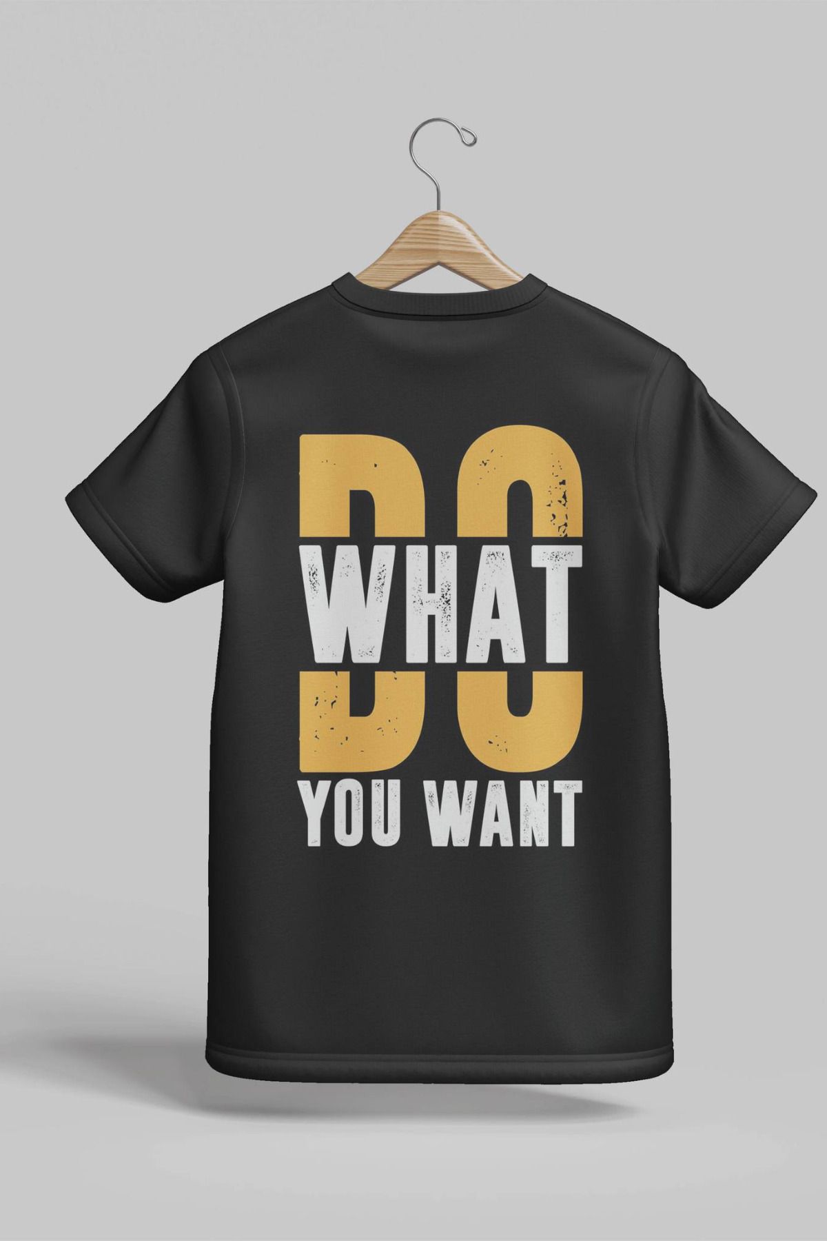 FECCY Pamuklu Do What You Want Baskılı Oversize T-shirt