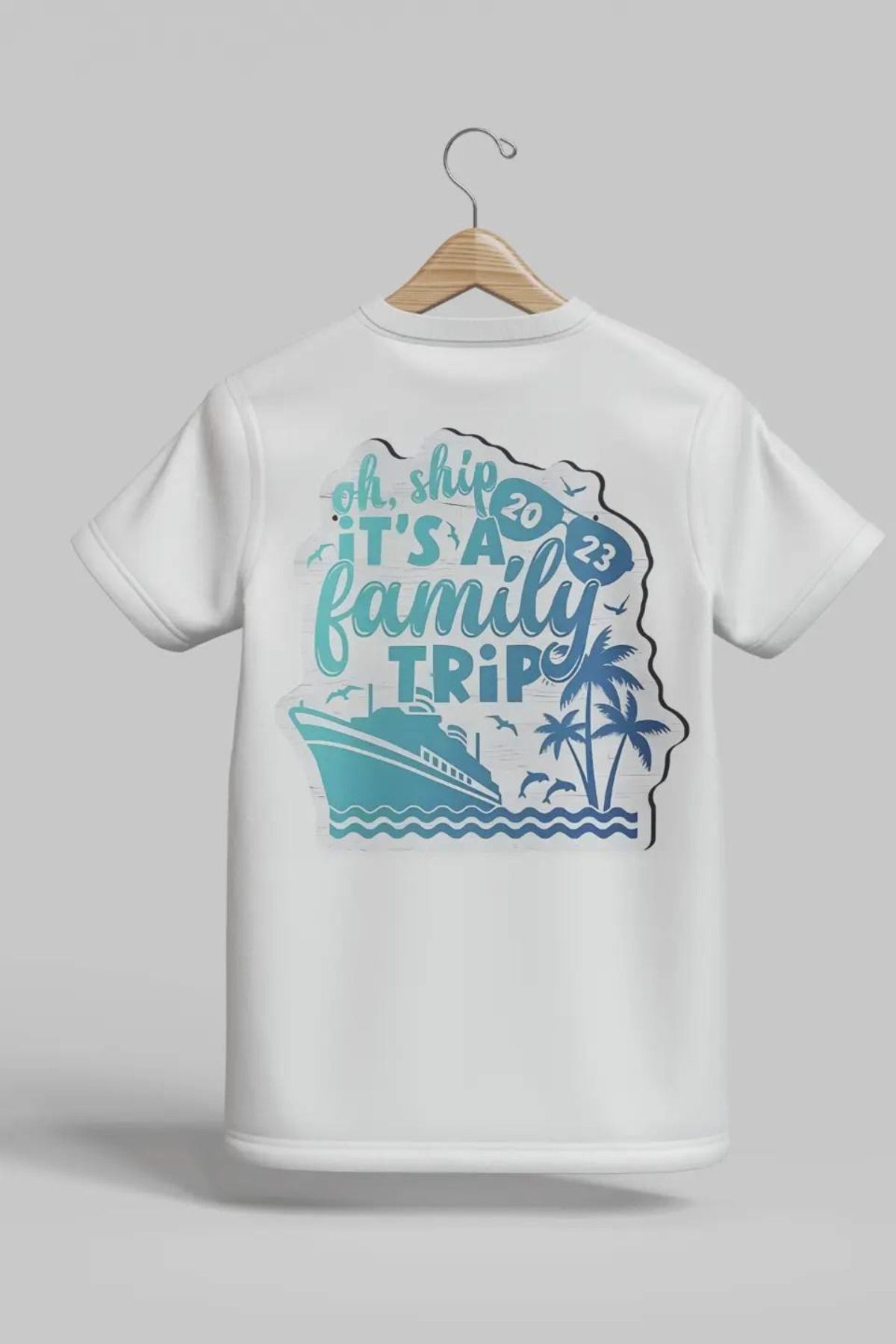 Wish BF Family Trip Baskılı Oversize T-shirt