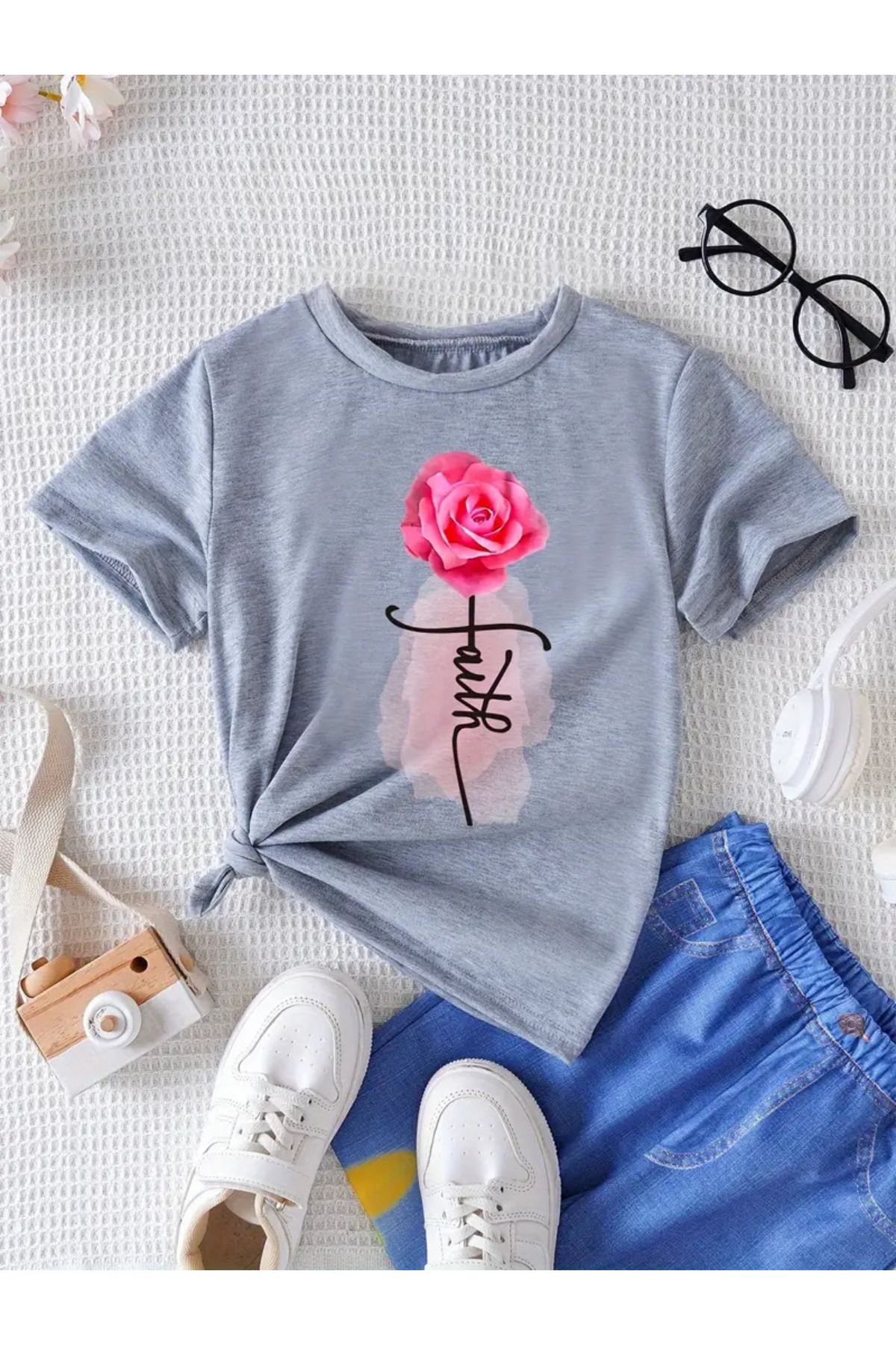 Wish BF Faith Çiçek Baskılı Oversize T-shirt