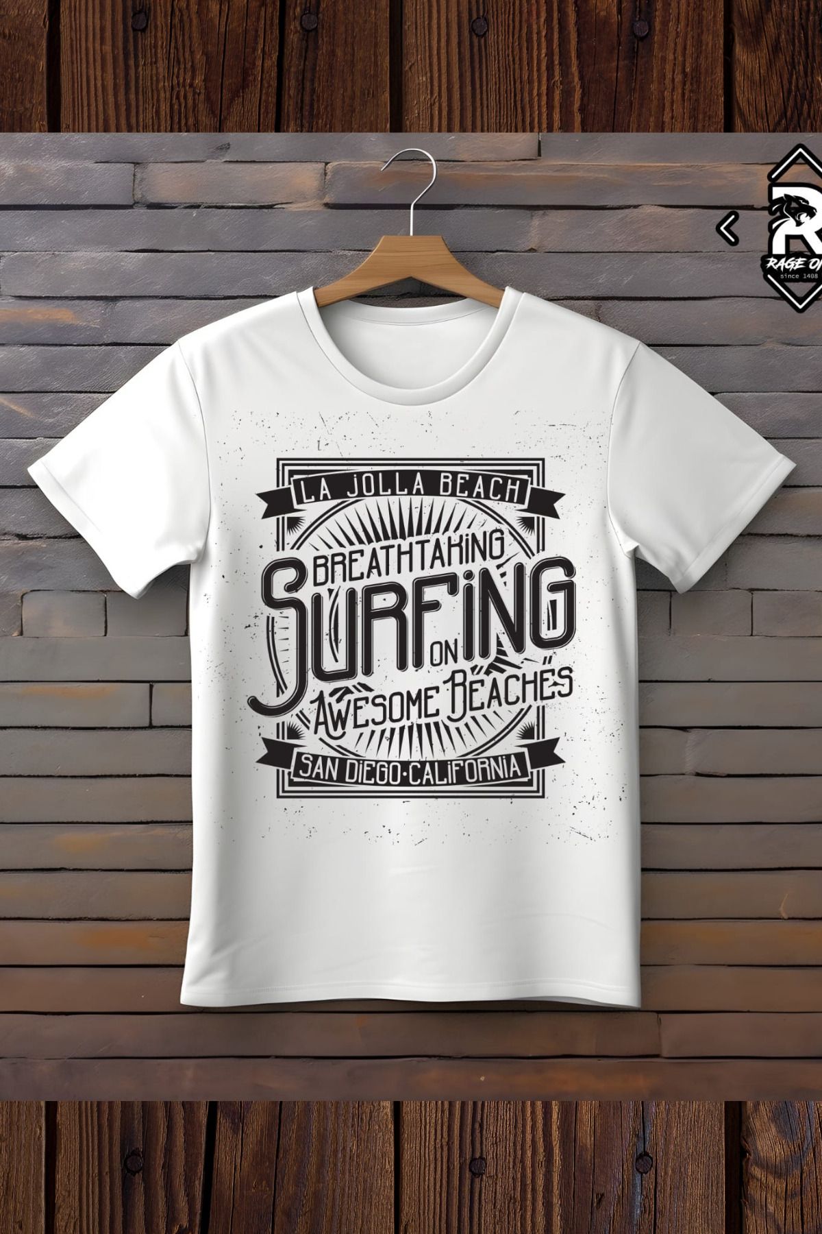 Wish BF La Jolla Beach Surfing Baskılı Oversize T-shirt