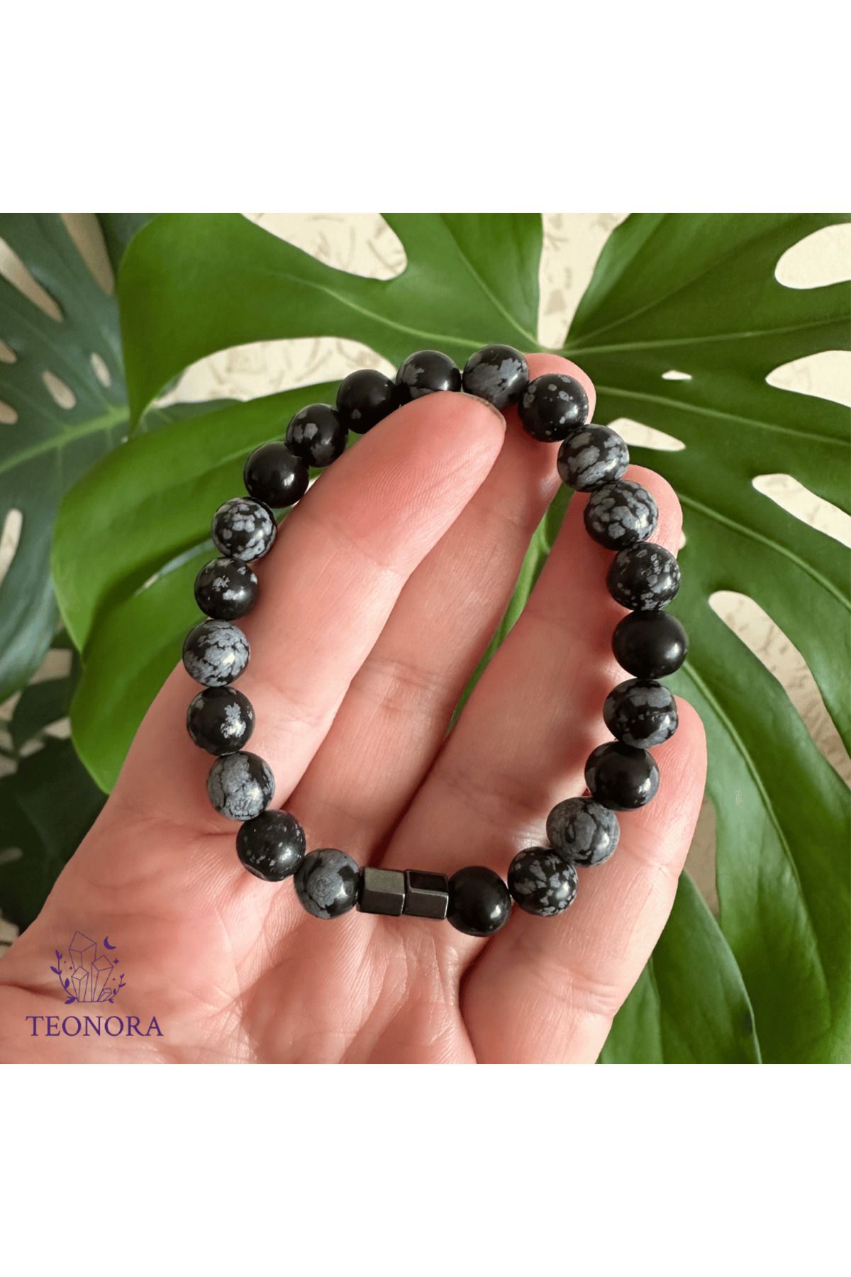 Teonora Obsidyen Doğal Taşlı Bileklik (8mm)