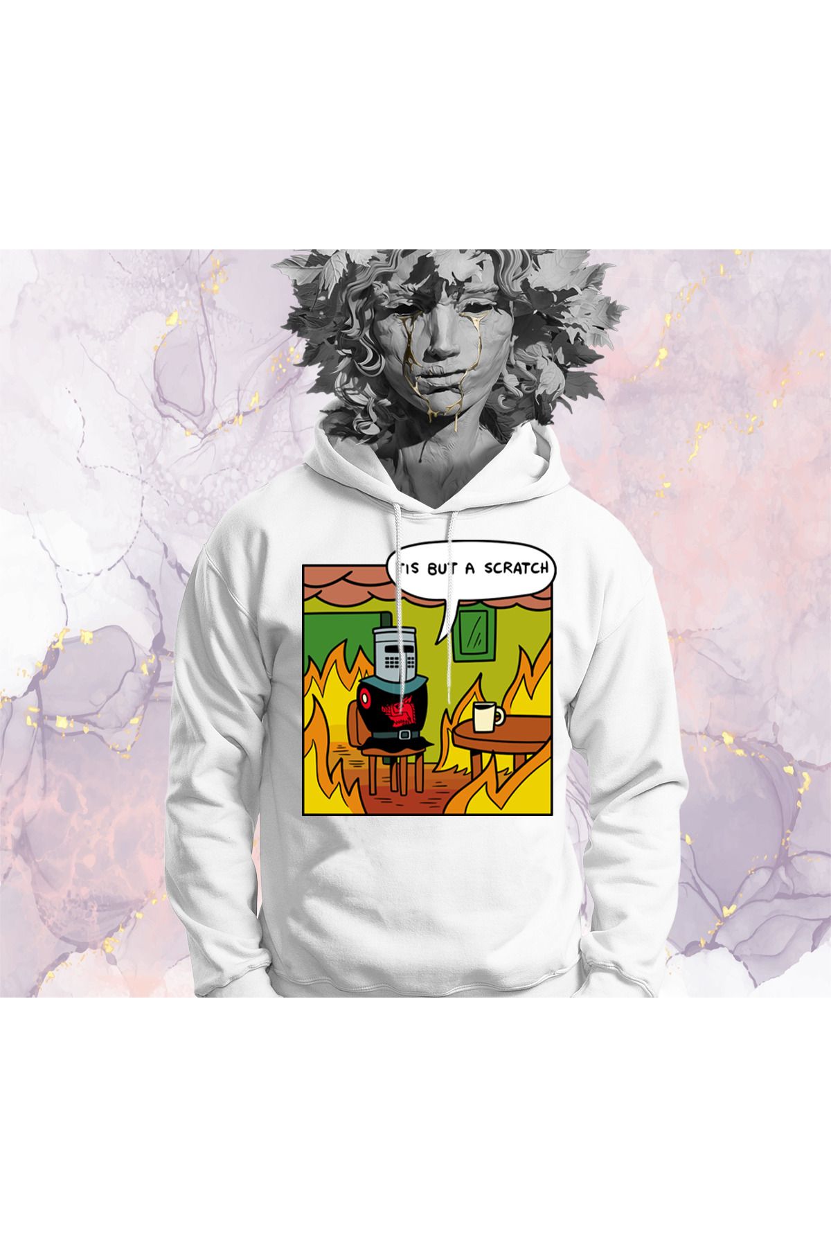 Güvenin Düşü Monty Python - Tis but a scratch - Cepsiz Kapüşonlu Sweatshirt