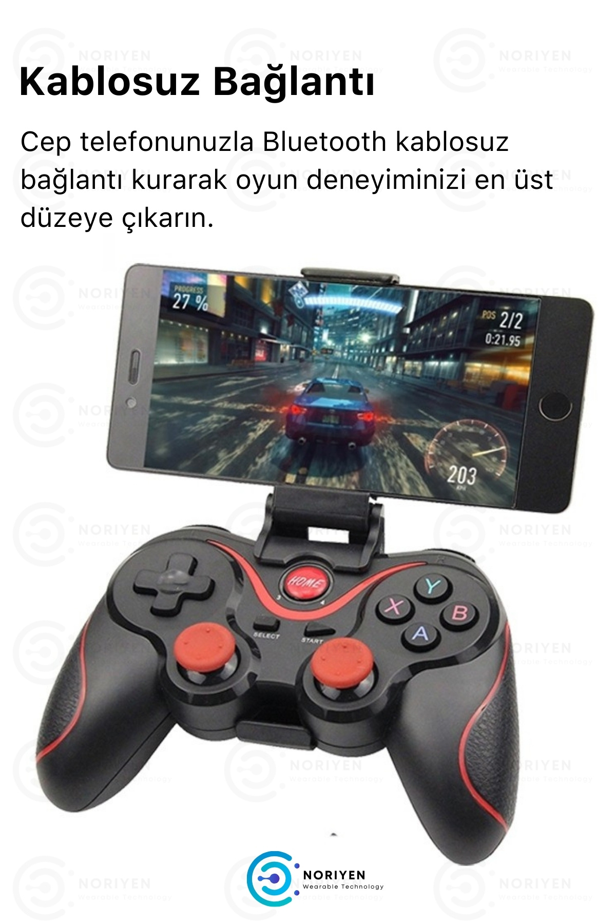 Yeni Nesil X3 iOS Android Akıllı TV Uyumlu Bluetooth Oyun Kolu Telefon Tutucu Stand Joystick Gamepad