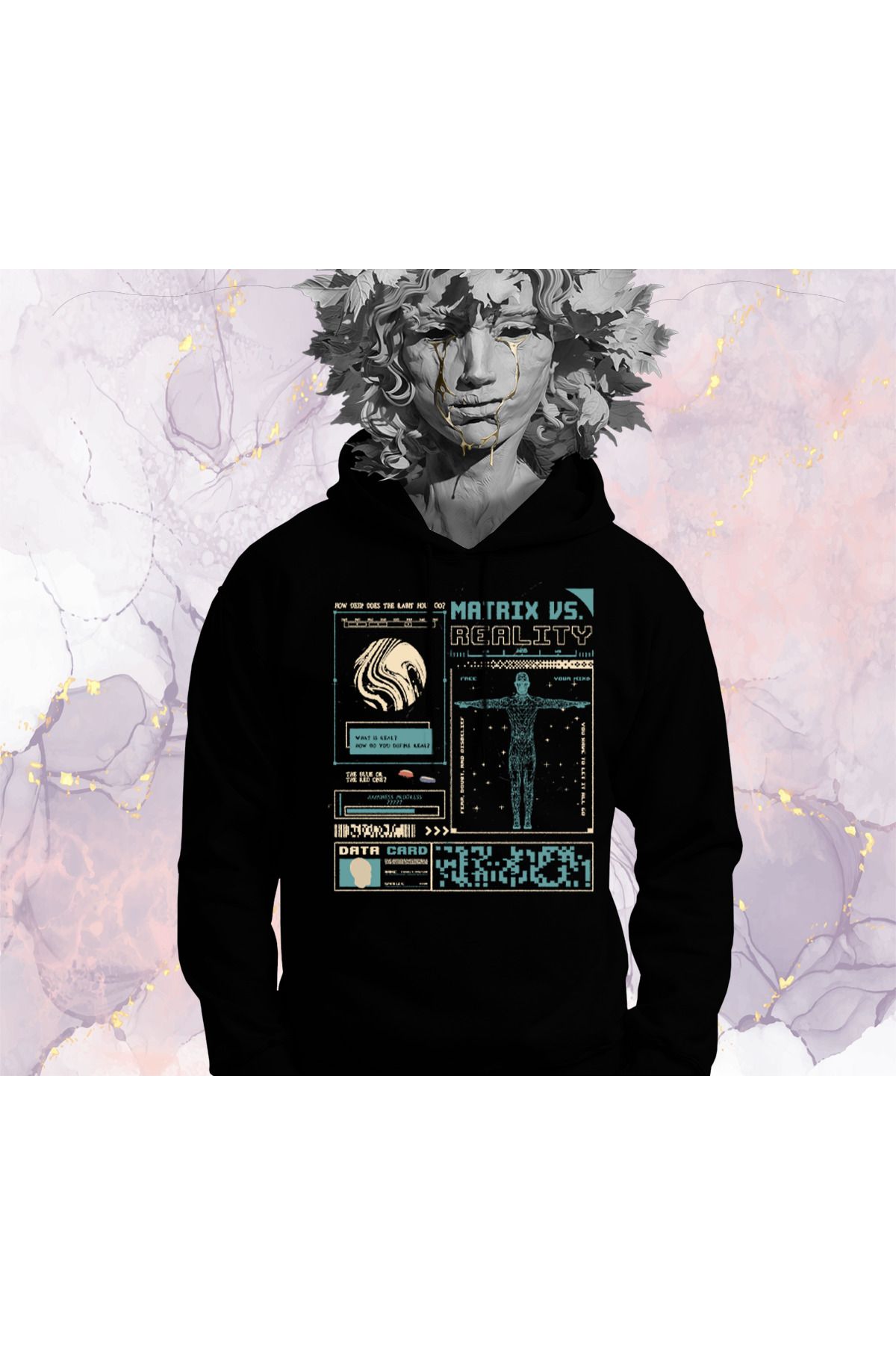 Güvenin Düşü Matrix - Cepsiz Kapüşonlu Sweatshirt