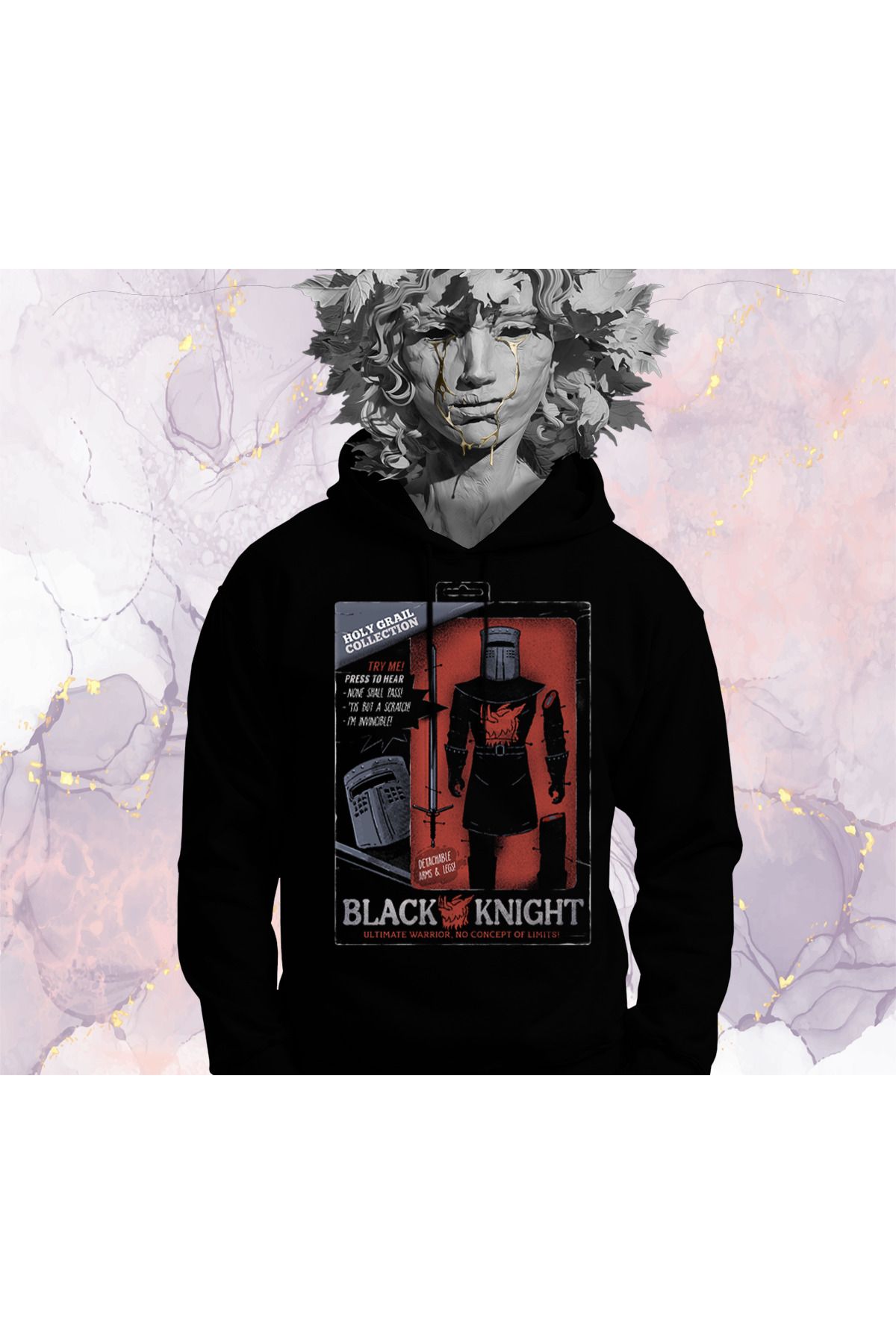 Güvenin Düşü Monty Python - Black Knight - Cepsiz Kapüşonlu Sweatshirt