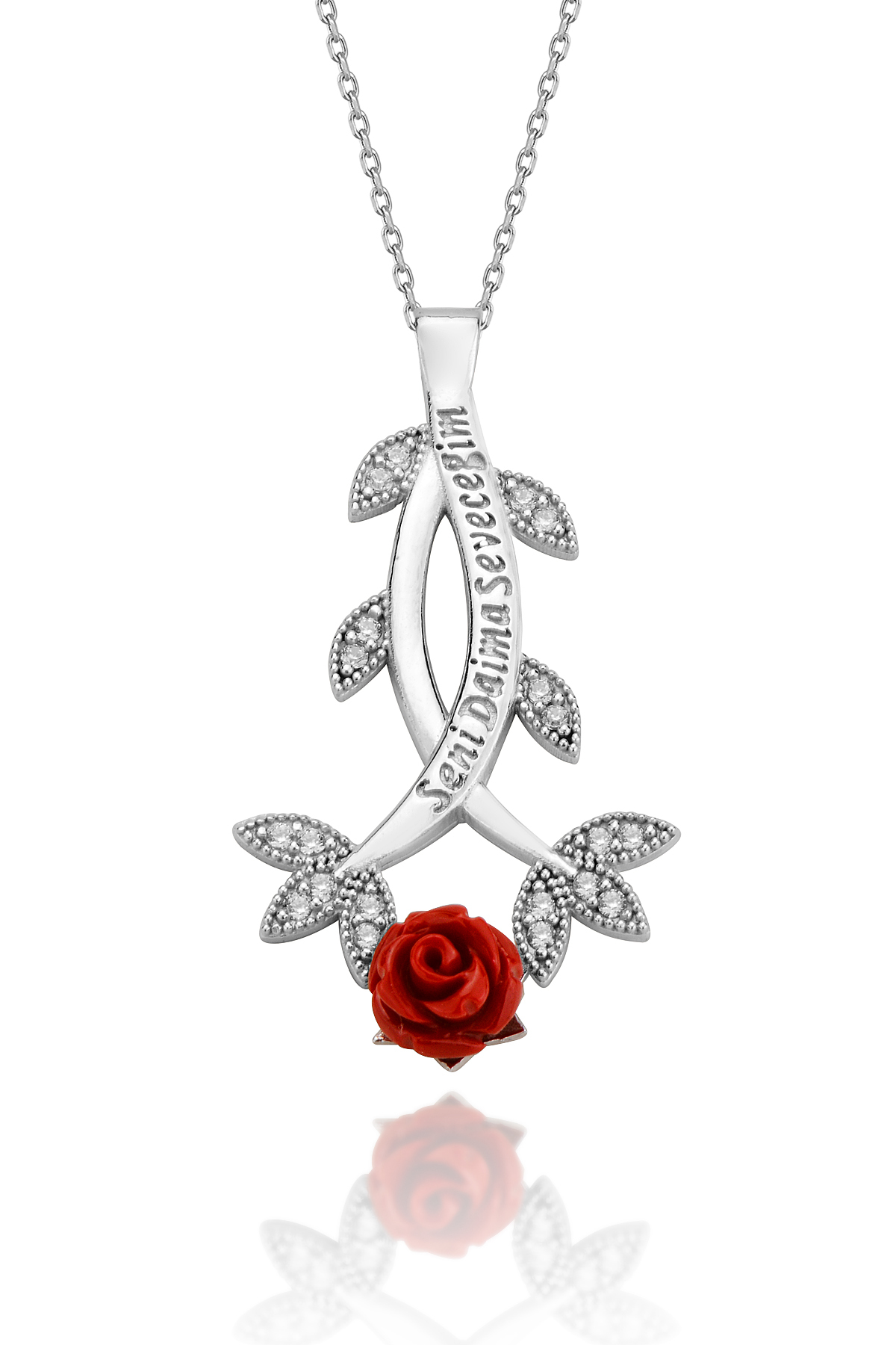 925 Sterling Valentine's Day I Will Always Love You Silver Plated Gift Necklace