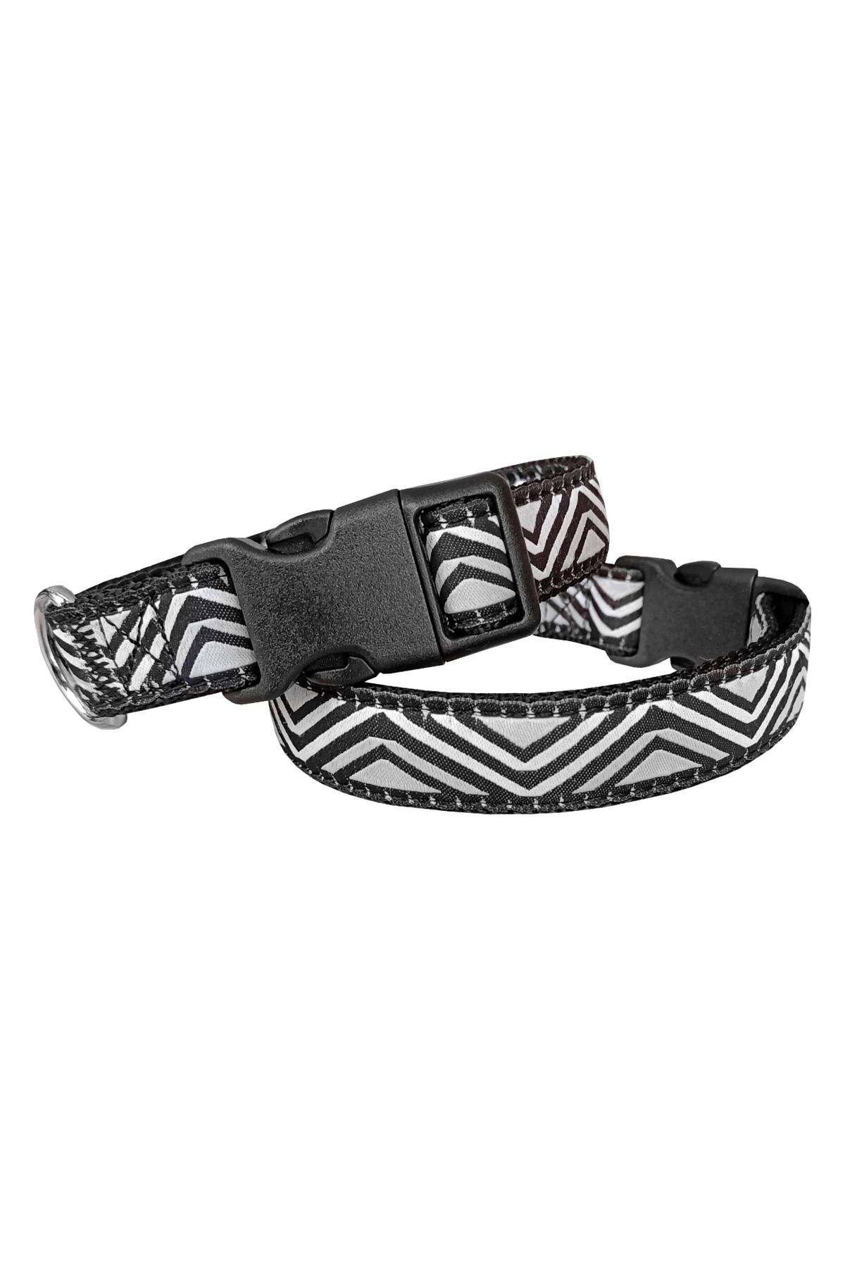 feifei Dalga Desenli Dokuma Köpek Boyun Tasması 1,5 Cm X 27-40 Cm Siyah