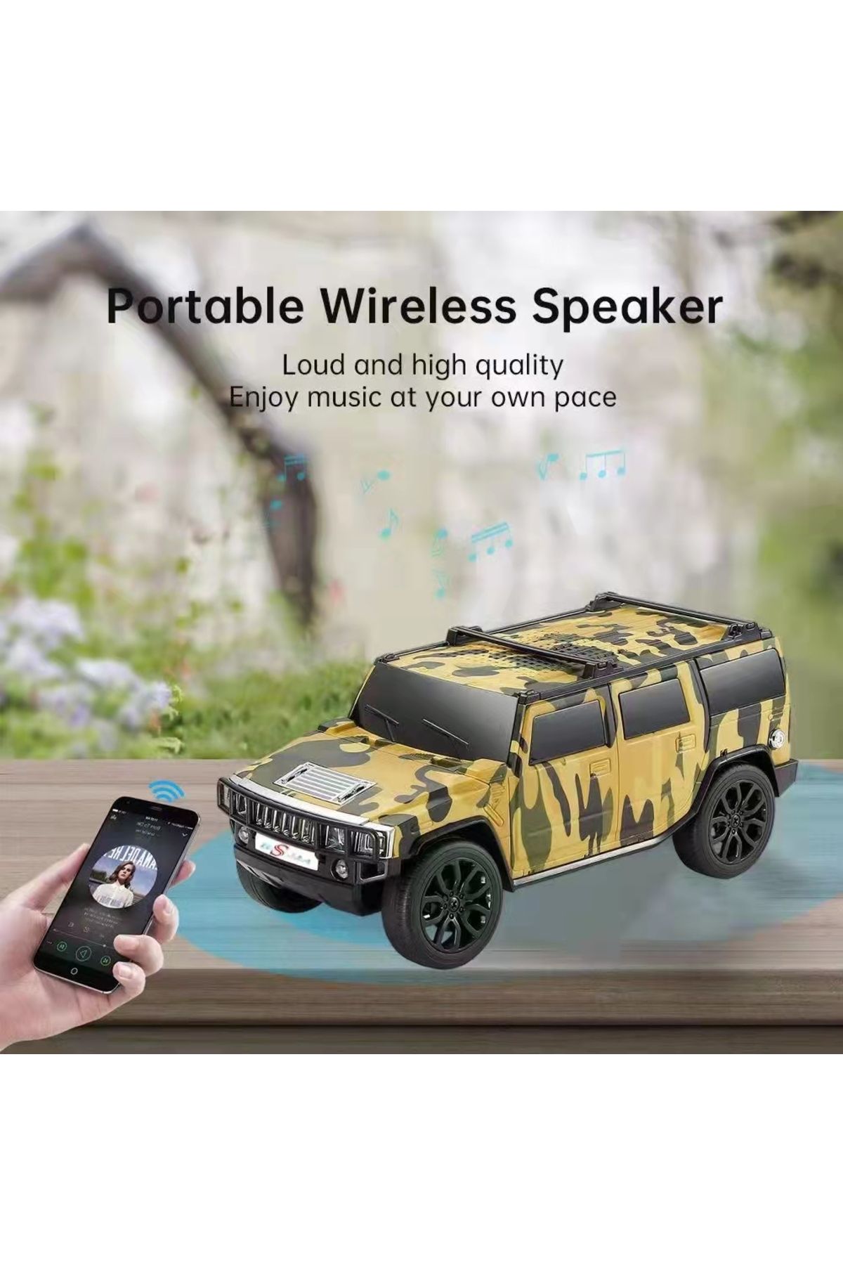 ErginGroup WS590 Model Jeep Araba TWS Müzik Çalar Kolon Bluetooth Hoparlör Speaker 8 Watt Fm Radyo Sd Kart USB