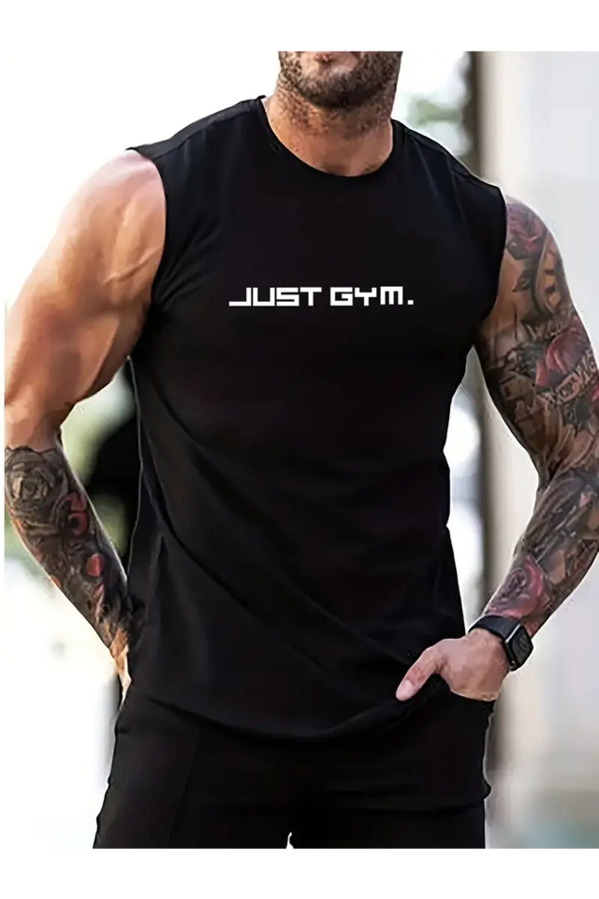 YOHO SPORT Tricou Fără Mâneci Unisex Personalizat Cu Imprimeu Just Gym Unisex - S
