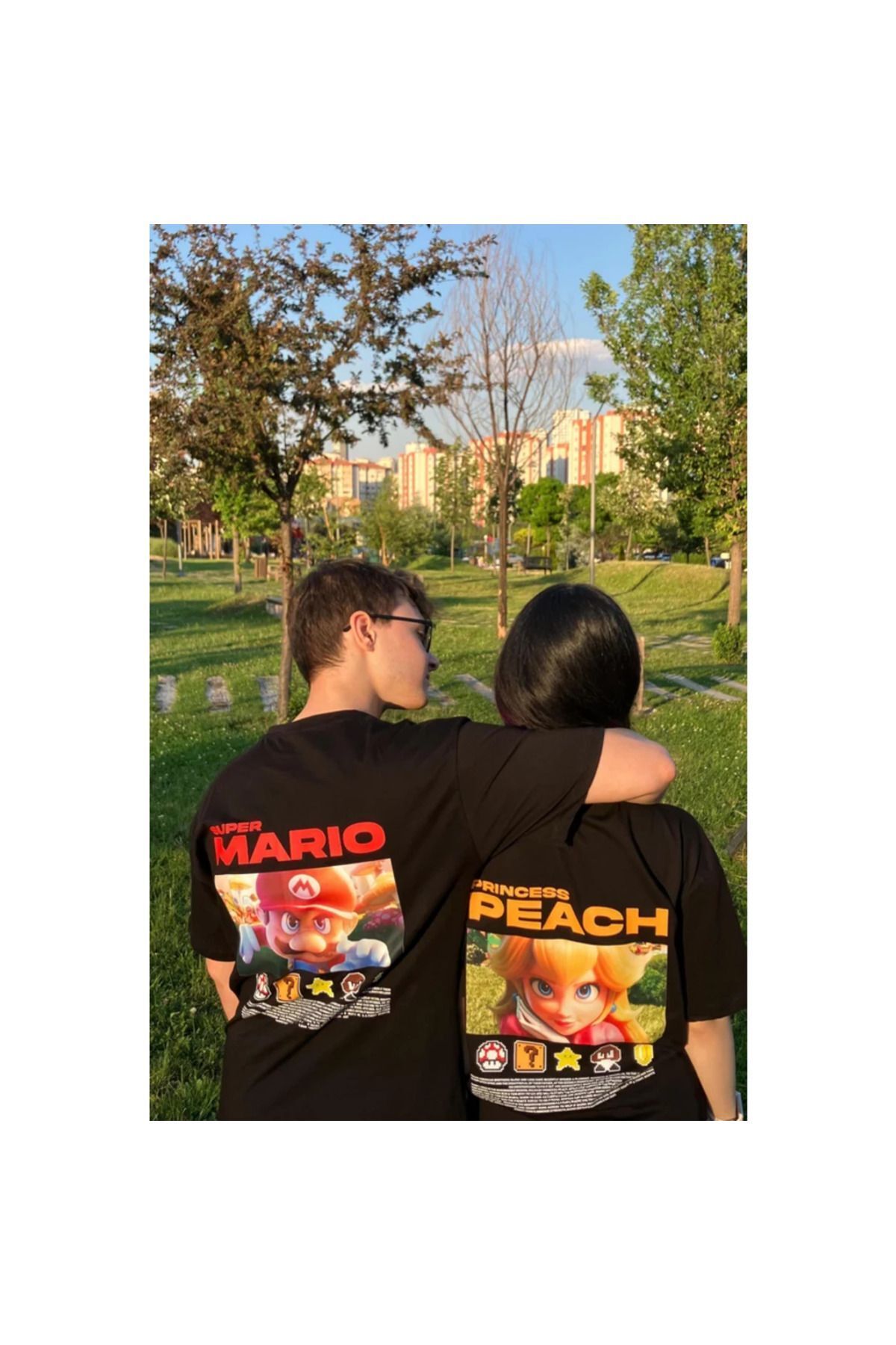 YOHO SPORT-Super Mario and Princess Peach Custom Design Model Printed Tshirt 1