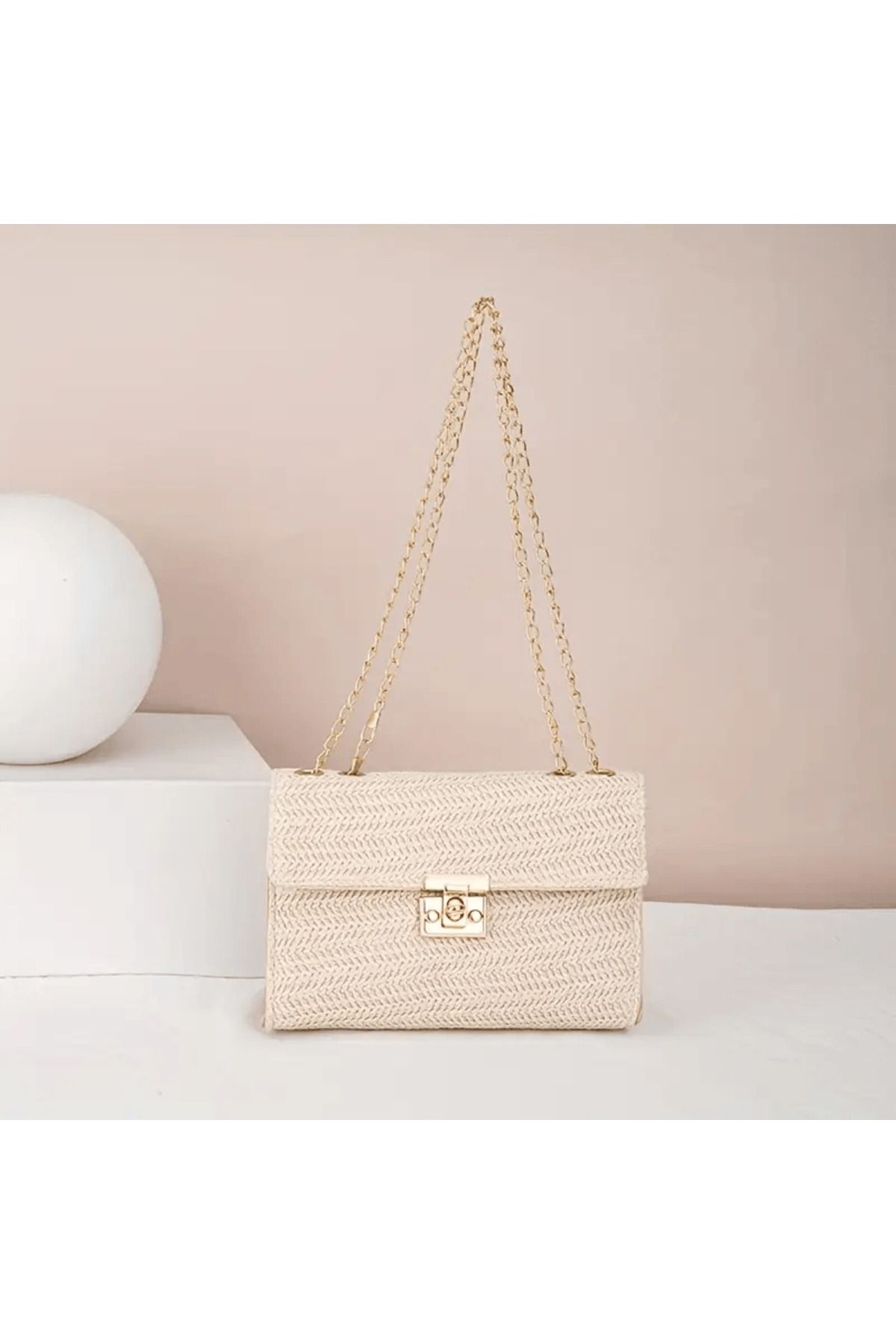 Blue Ocean-Women's Straw Shoulder Bag 1