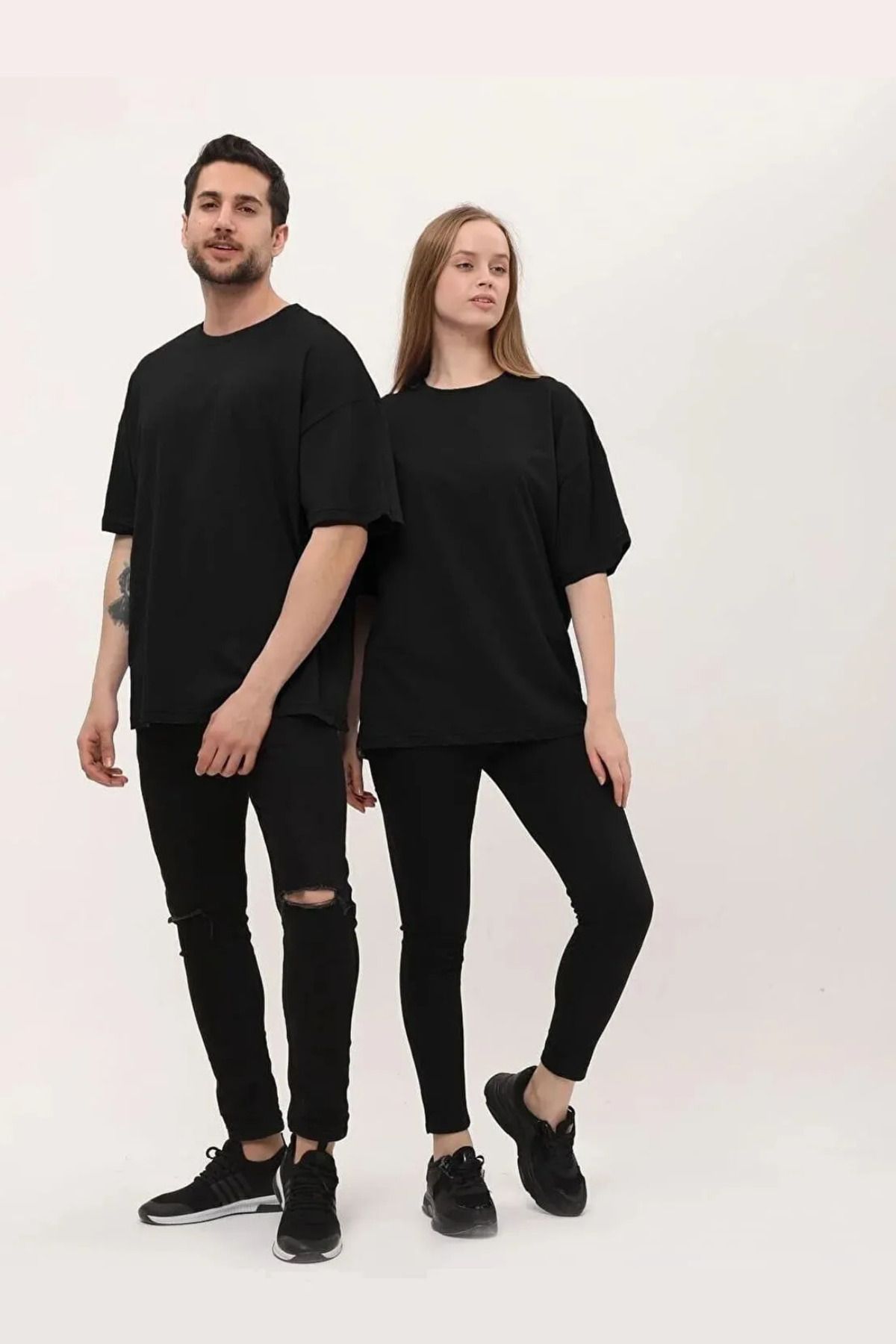 Wish BF Unisex Kısa Kol Basic Sevgililer Günü Çift Kombin Tişört (2 Adet