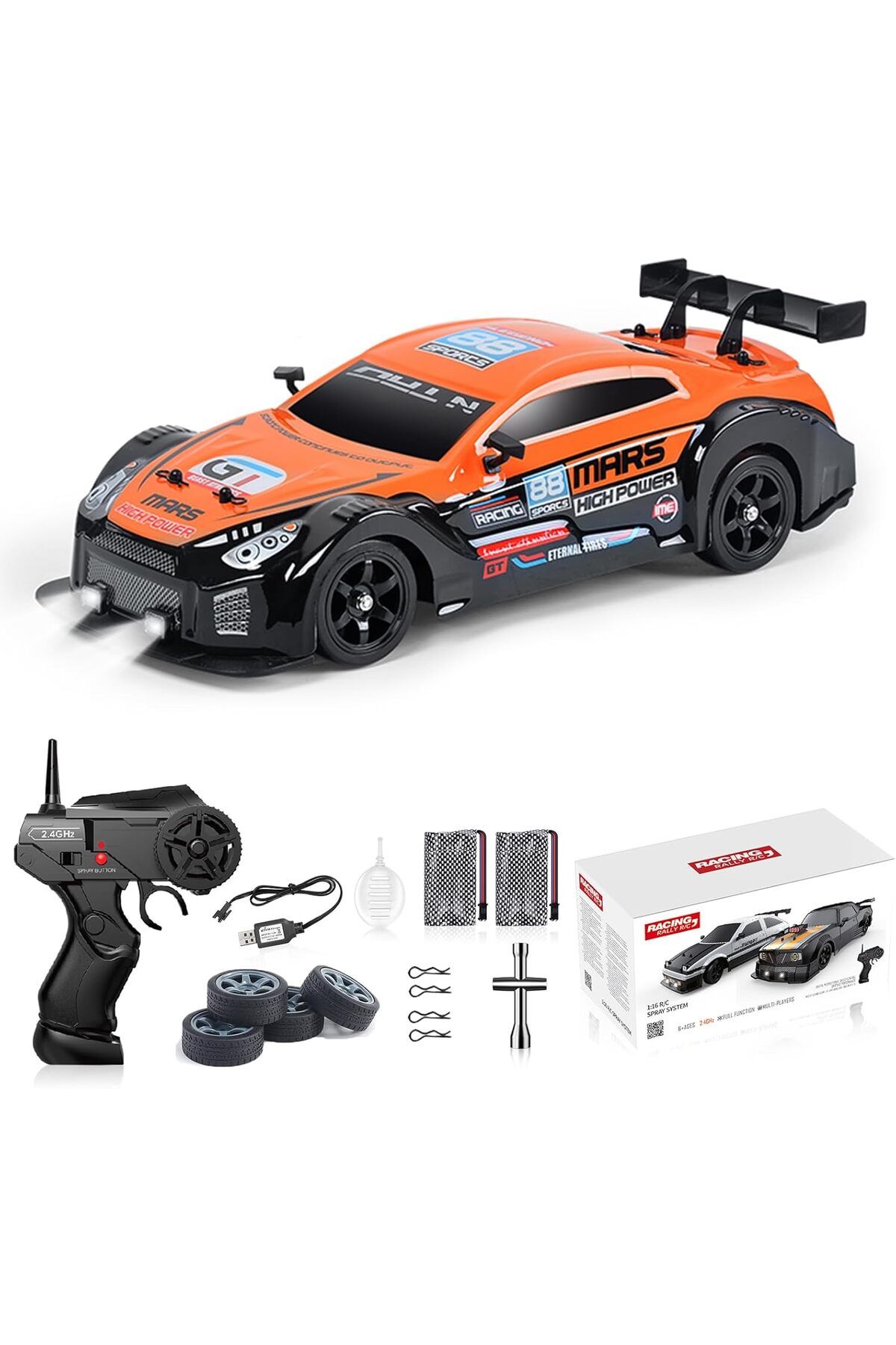 shop Vardem Uzaktan Kumandalı Drift Arabası, 4 Çeker Sesli Işıklı Buhar Çıkartan RC Drift Arabası