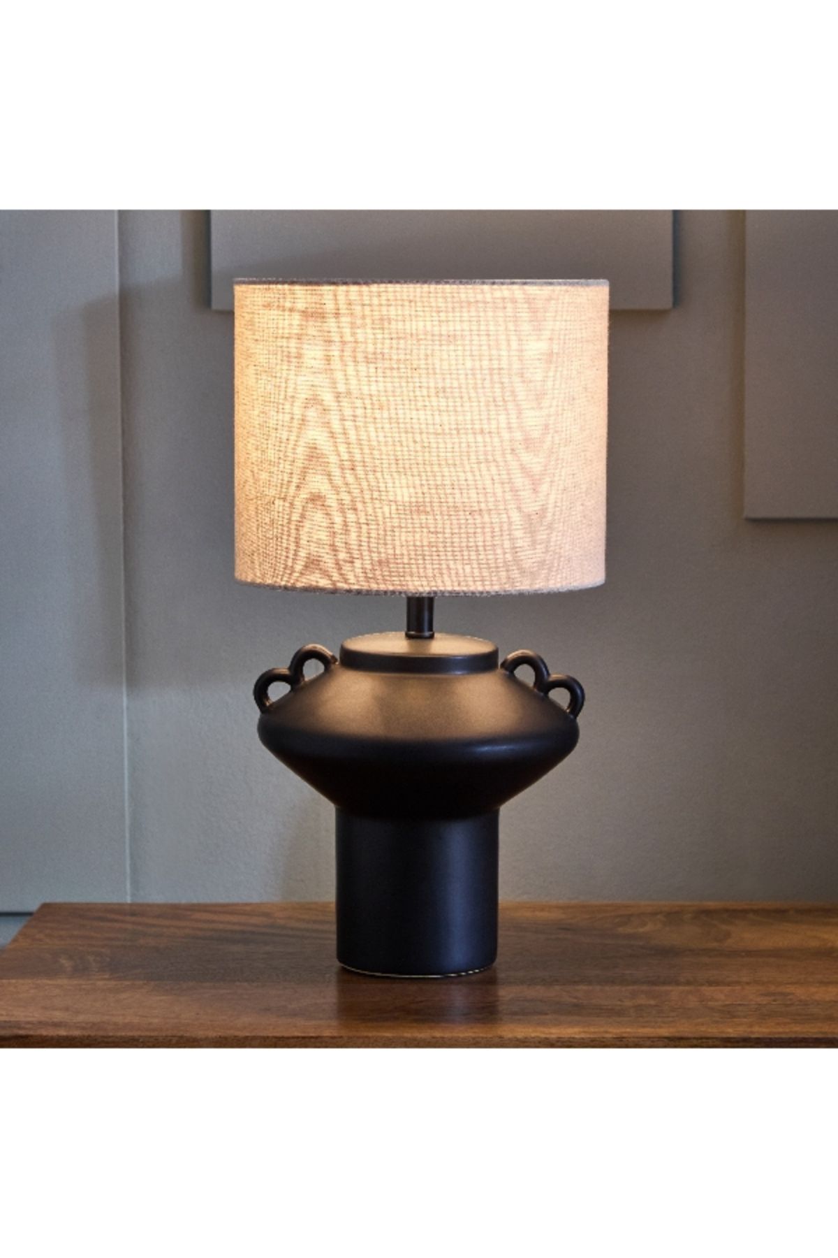Home Box-Harper Table Lamp with Base and Linen Lampshade - 39.5 cm 2