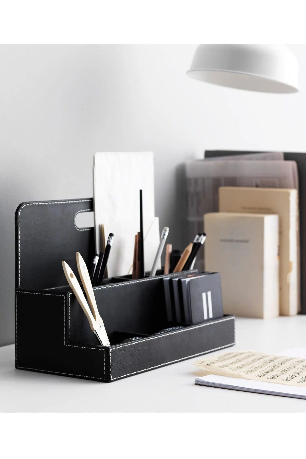 IKEA Organizator De Birou 32x16x23 Cm Ikea Suport Stilou Organizator Cu Compartimente Cutie De Organizare Neagra - One Size