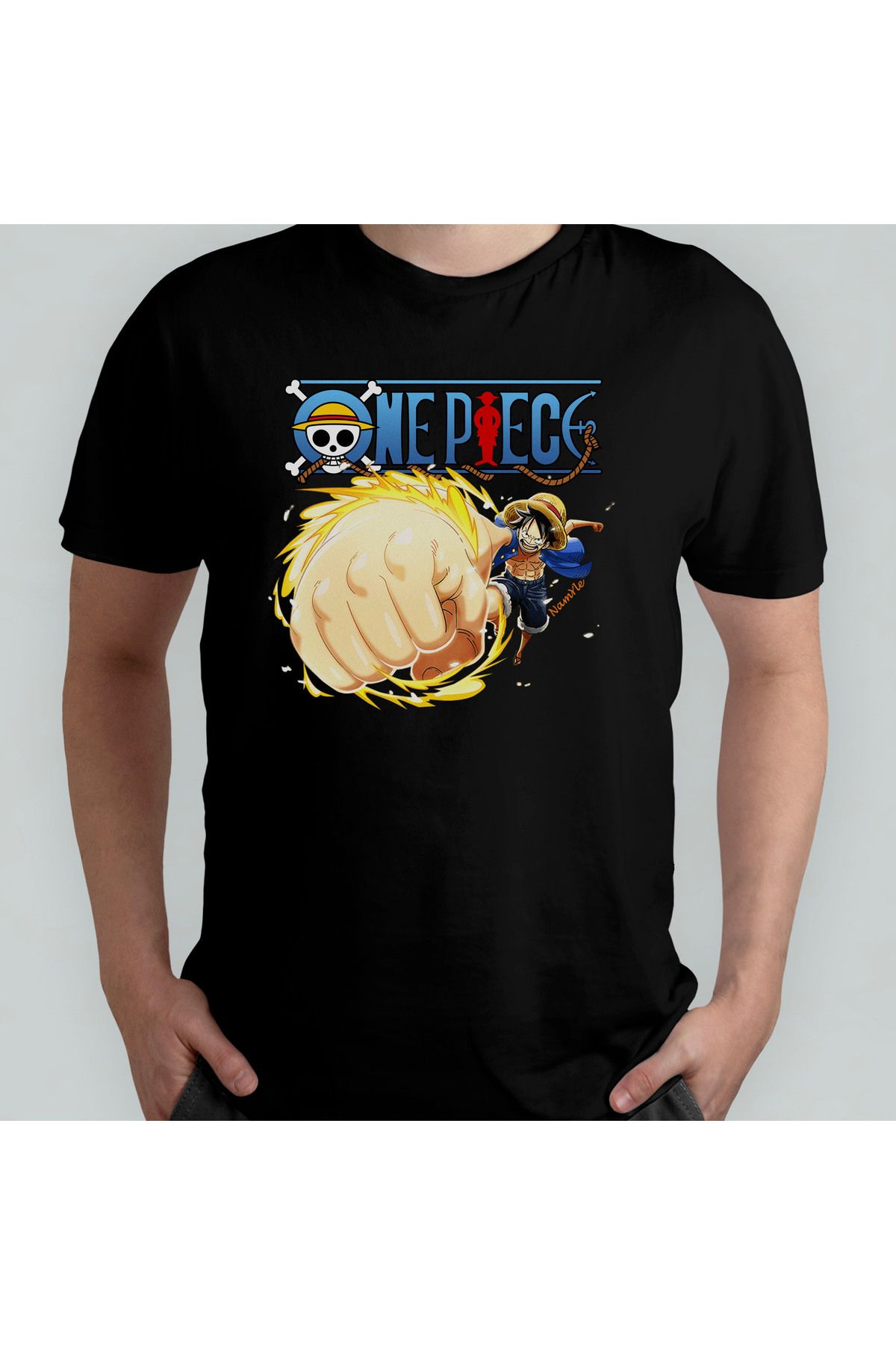 Pixxa One Piece Monkey D. Luffy %100 Pamuklu Bisiklet Yaka T-Shirt Model 7