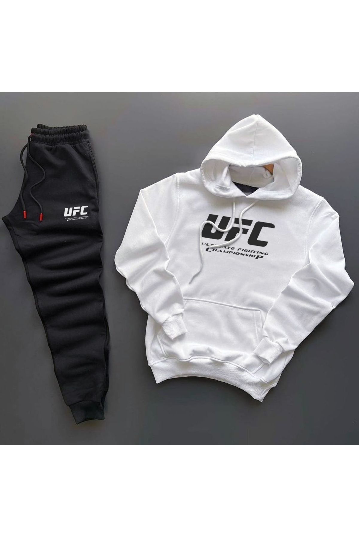 YOHO SPORT Combinație De Hanorac Cangur Ufc + Pantaloni De Trening Unisex - S