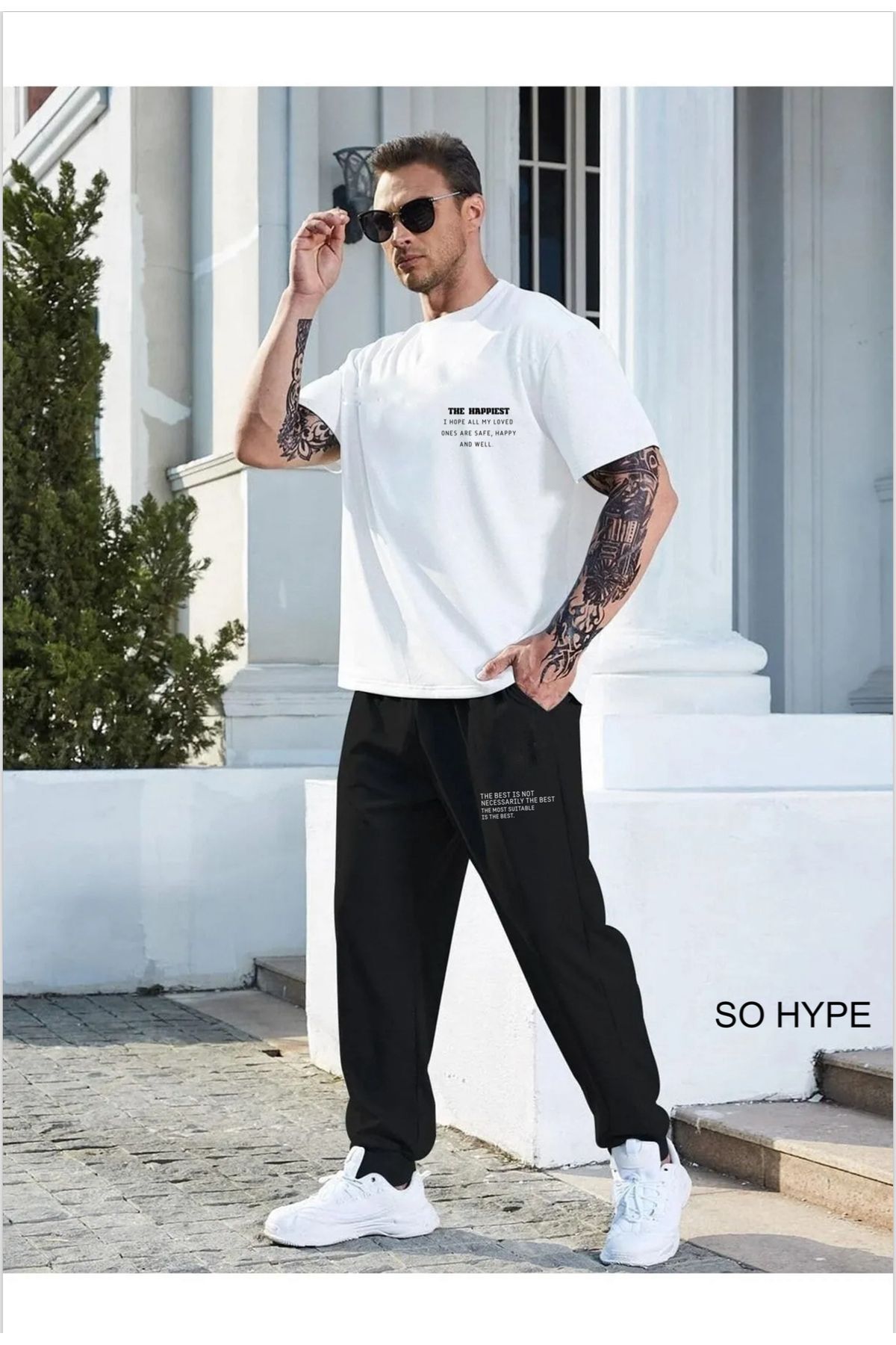 YOHO SPORT Set De Trening Pentru Bărbați Oversize The Happiest Printed Unisex - XL