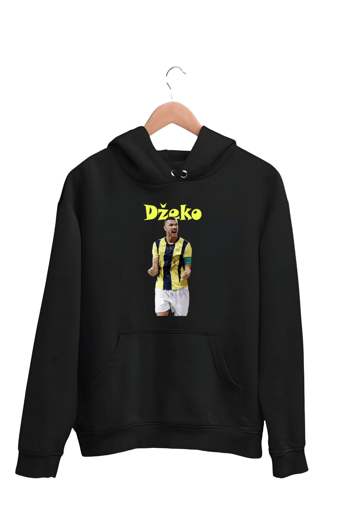 ESTİLİVO Dzeko 2 Futbol Erkek Sweatshirt Unisex Regular Giyim Oversize Sweat Kapşonlu Hoodie