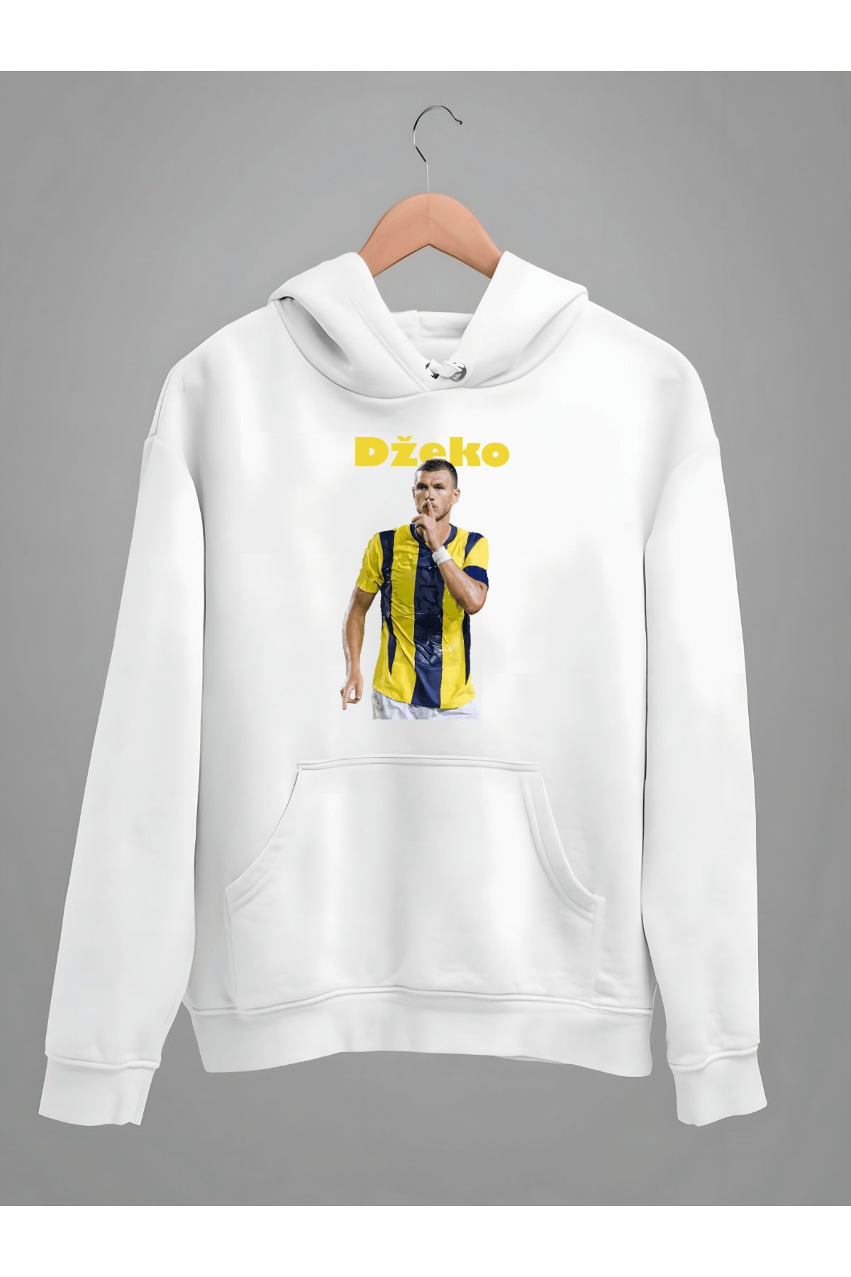 ESTİLİVO Dzeko 1 Futbol Erkek Sweatshirt Unisex Regular Giyim Oversize Sweat Kapşonlu Hoodie