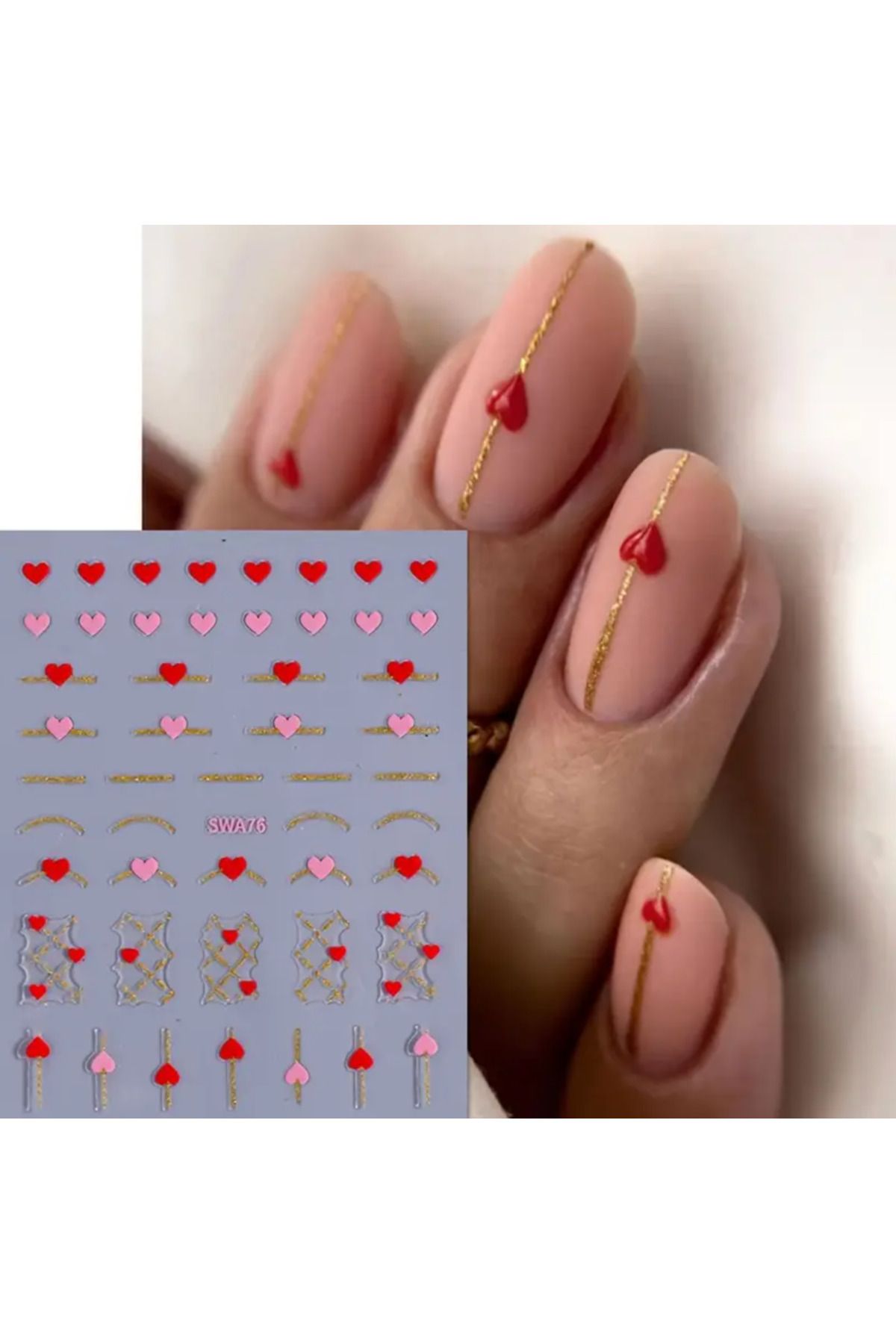 Takıtolia Nailist Heart Sevgililer Günü Özel 14 Şubat Kalpli Tasarım - Tırnak Sticker Nail Art Tırnak Dövmesi