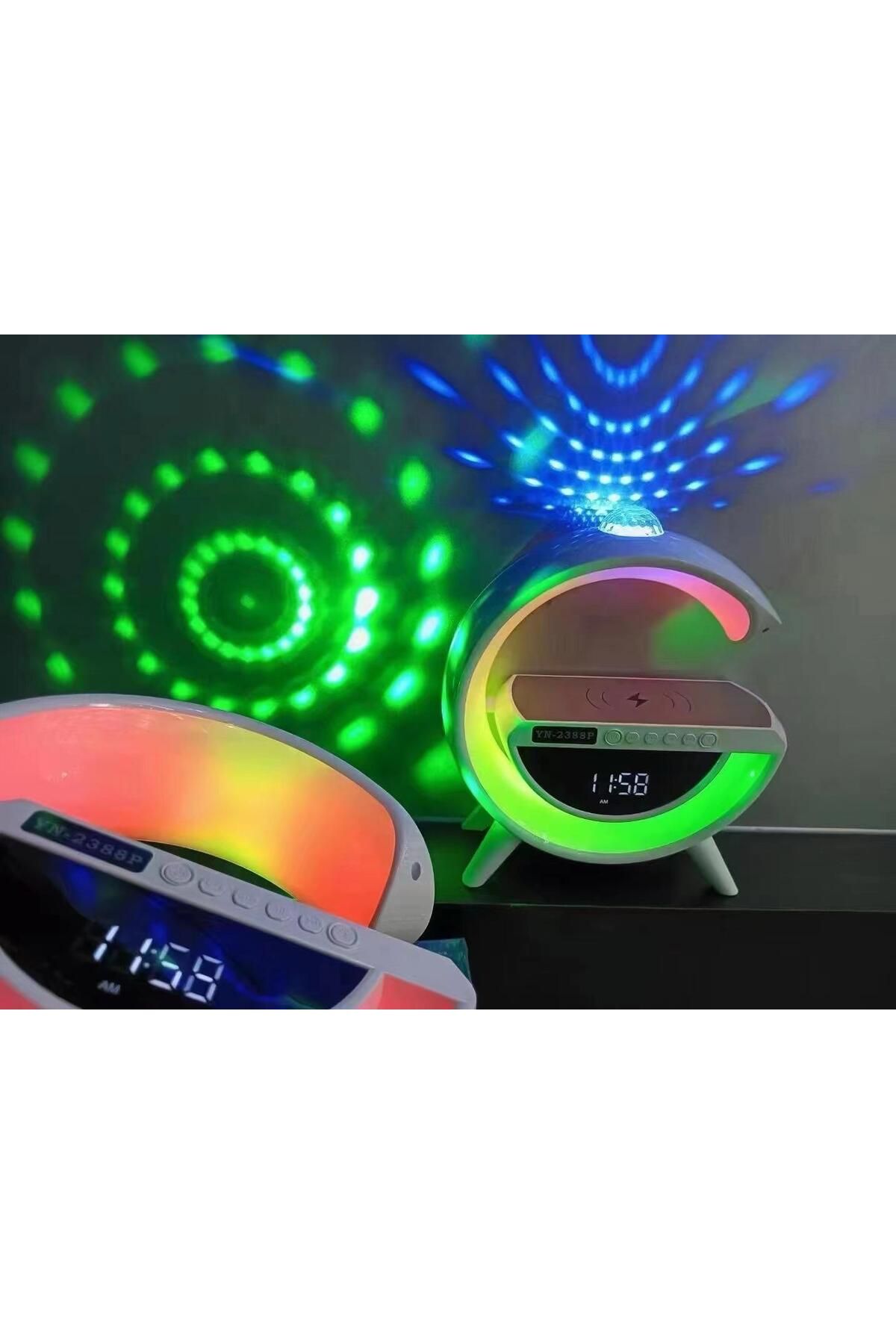 WASHA Akıllı Gece Lambası Speaker Bluetooth Hoparlör Kablosuz Şarj Rgb Masa Lambas Dekor Projector Yıldız