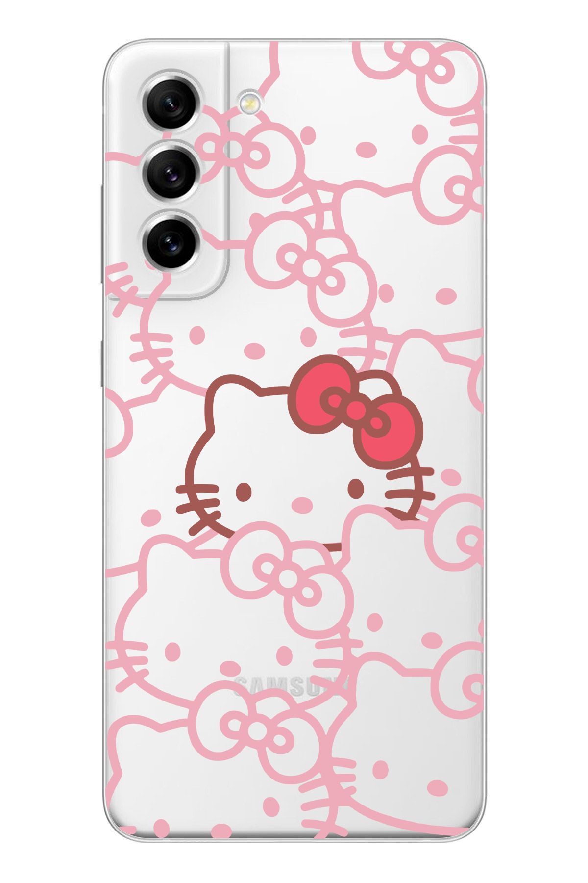 moonset Samsung Galaxy S22 Uyumlu Hello Kitty Tasarımlı Baskılı Şeffaf Telefon Kılıfı