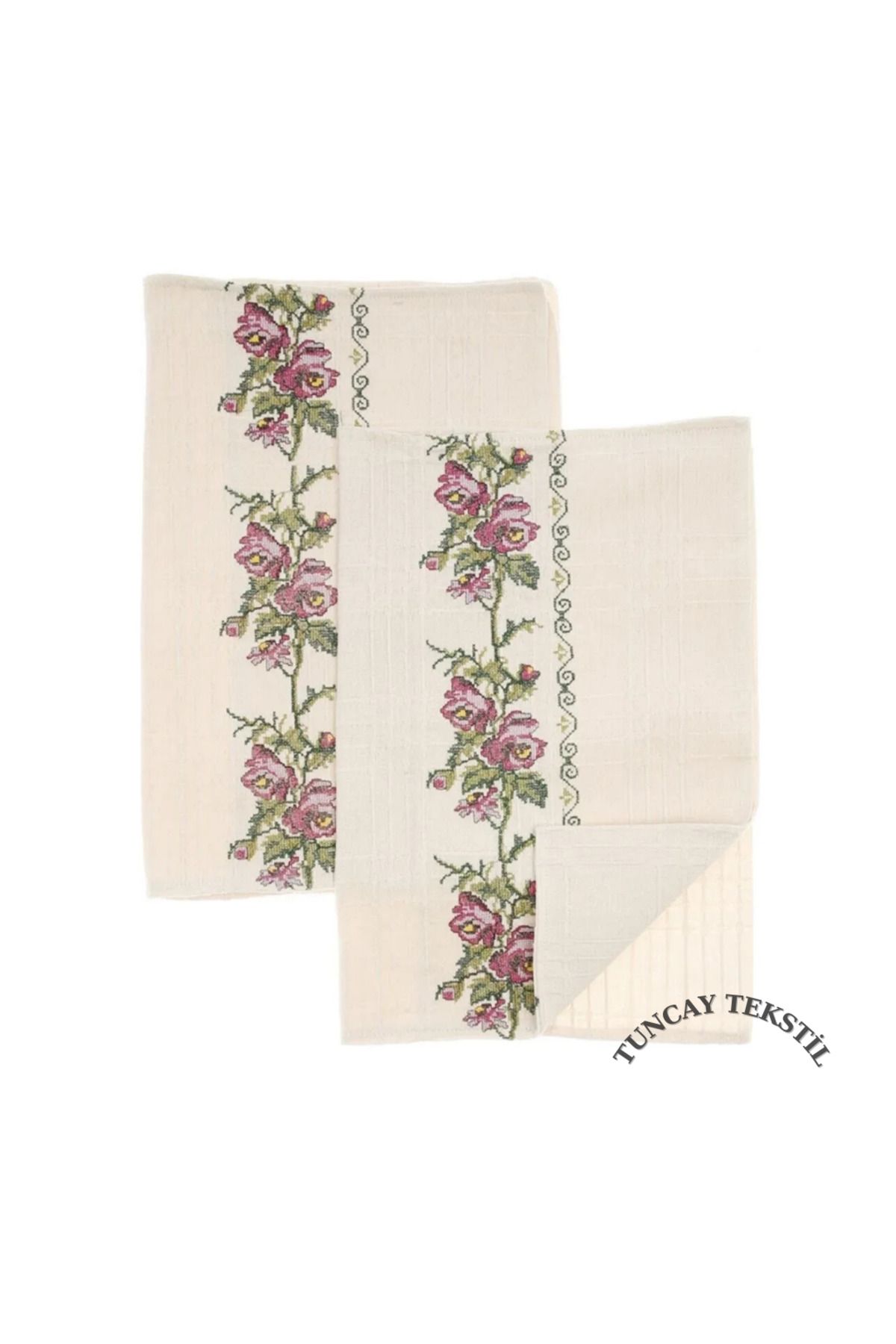 TUNCAY TEKSTİL-Cotton Lace Canvas Bedspread Set 2