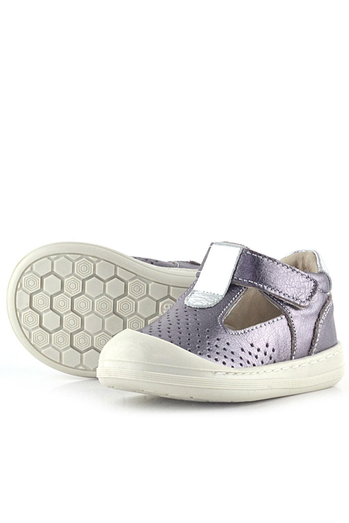 Rakerplus-Shaun Genuine Leather Platinum Velcro Anatomical Baby Girl Sandals 7