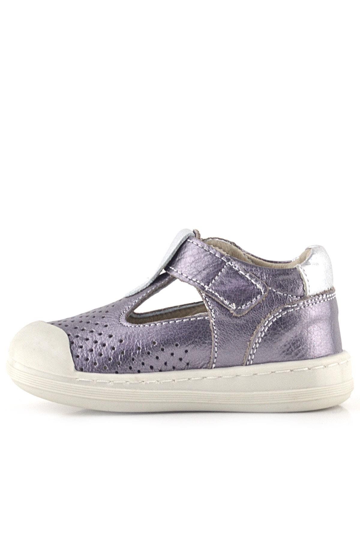 Rakerplus-Shaun Genuine Leather Platinum Velcro Anatomical Baby Girl Sandals 5